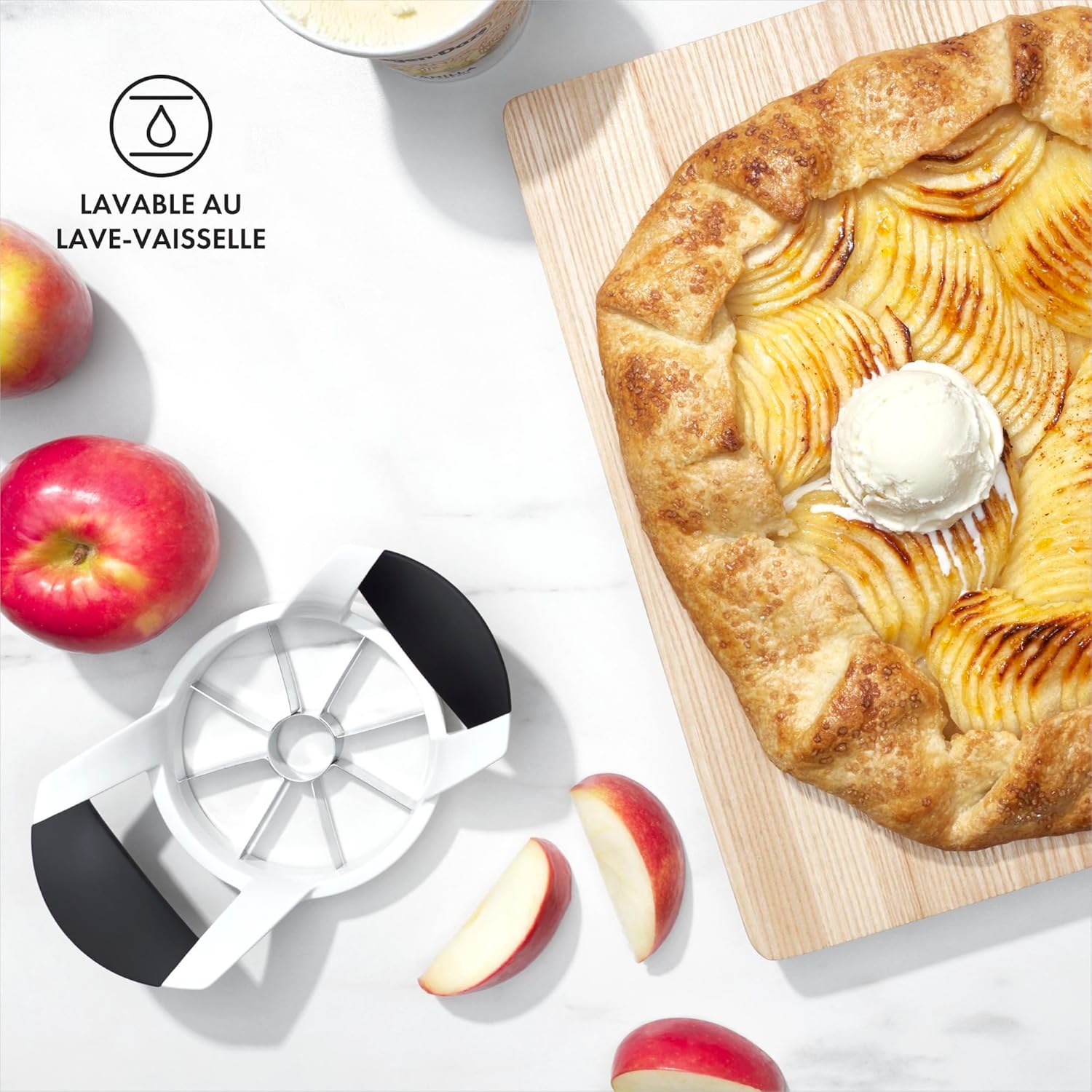 OXO - Good Grips coupe-pommes inox - trancheuse manuelle, noir/blanc