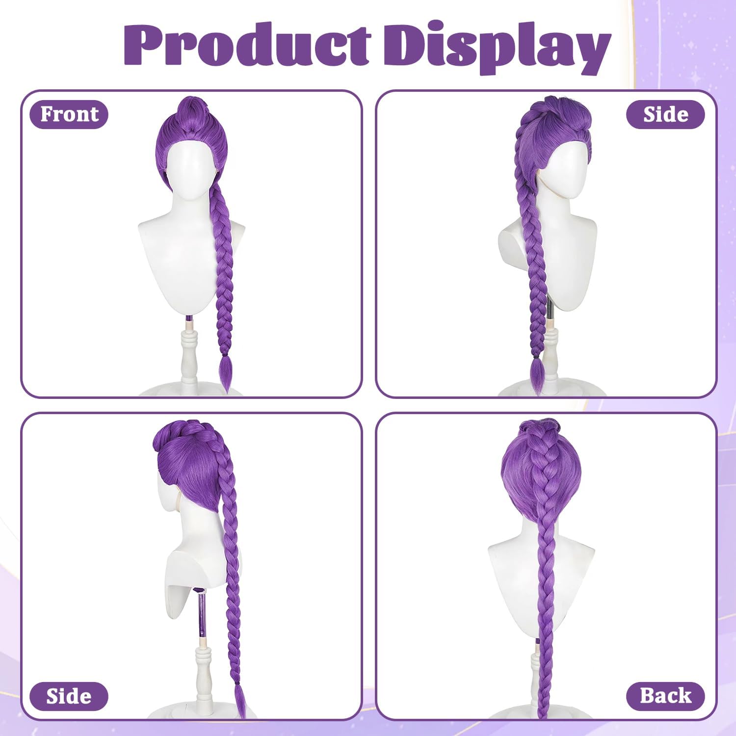 Perruque enfant - chasseur violette tressée longue - cosplay, Halloween