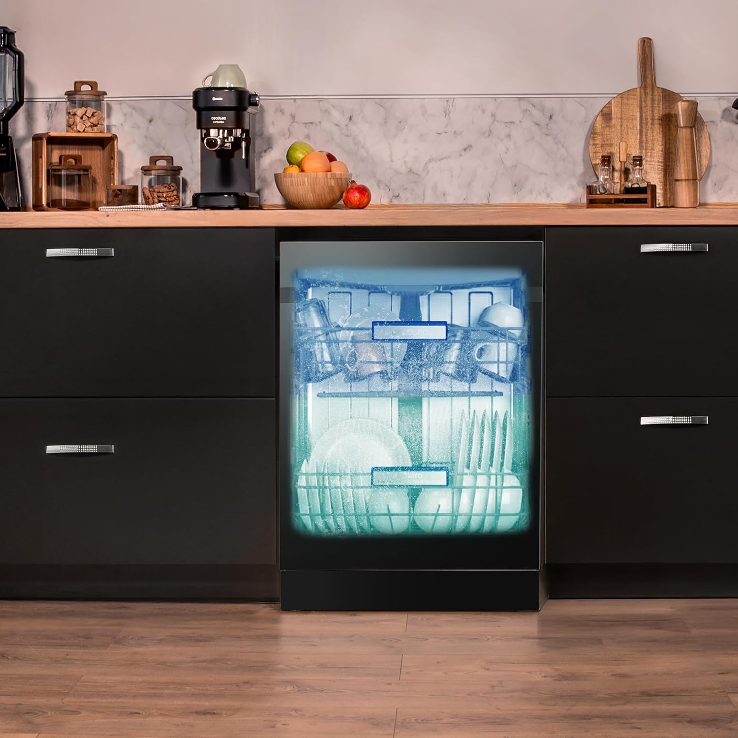 Cecotec - Bolero Aguazero (6620 Full-BI) - 60cm - 15 couverts, 8 programmes, écran FullColor, moteur Inverter, Turbo Dry