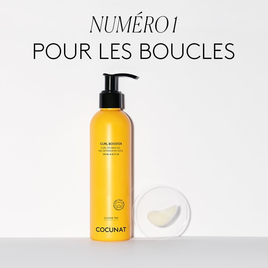 Cocunat – Booster des Boucles – 250 ml – Crème anti-frisottis hydratante pour cheveux bouclés