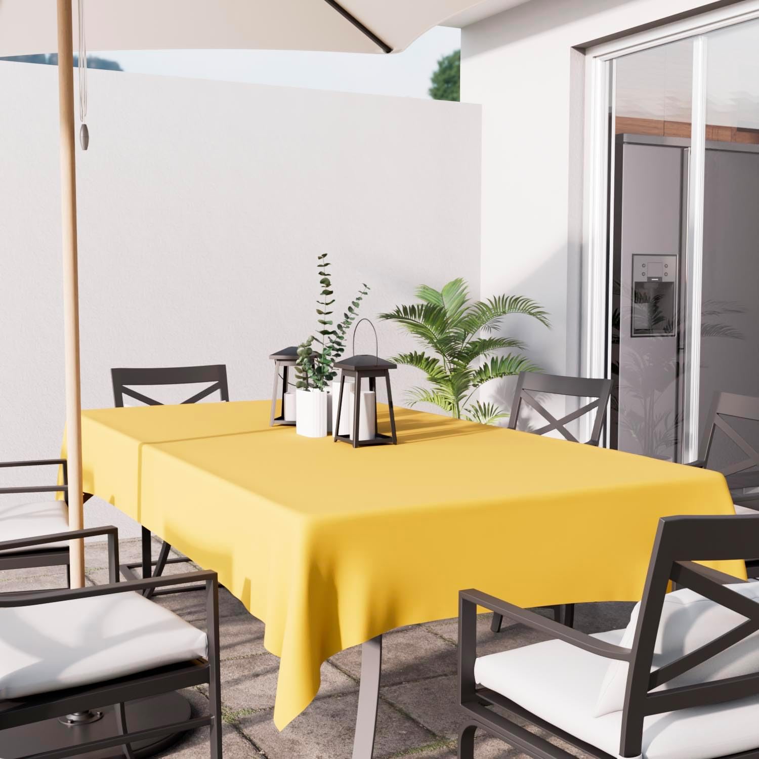 Soleil d'ocre - Nappe Rectangle Jaune Radieux 140x240 cm - polyester, anti-taches