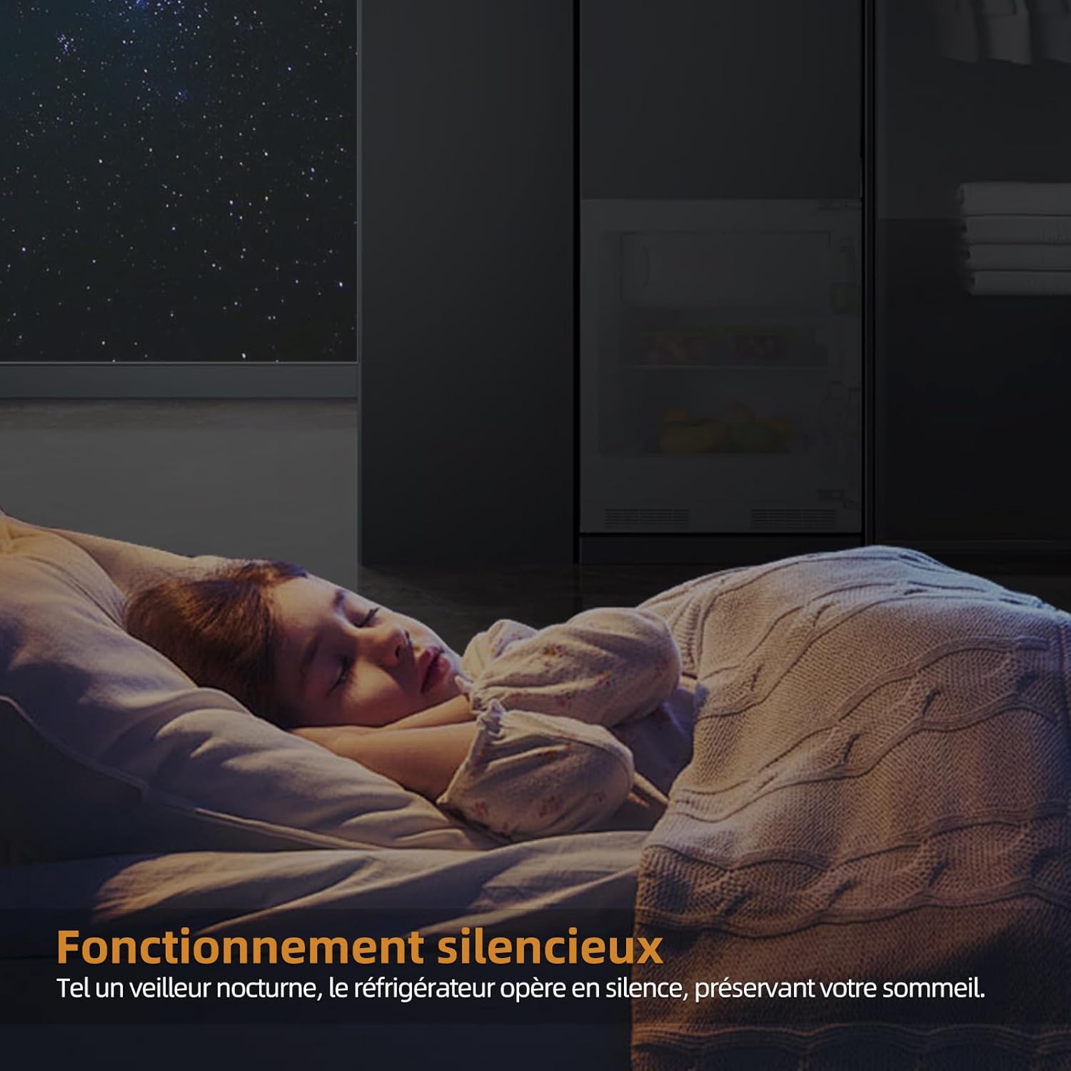 Réfrigérateur congélateur encastrable 82 cm, 96L, charnières réversibles, réglage température