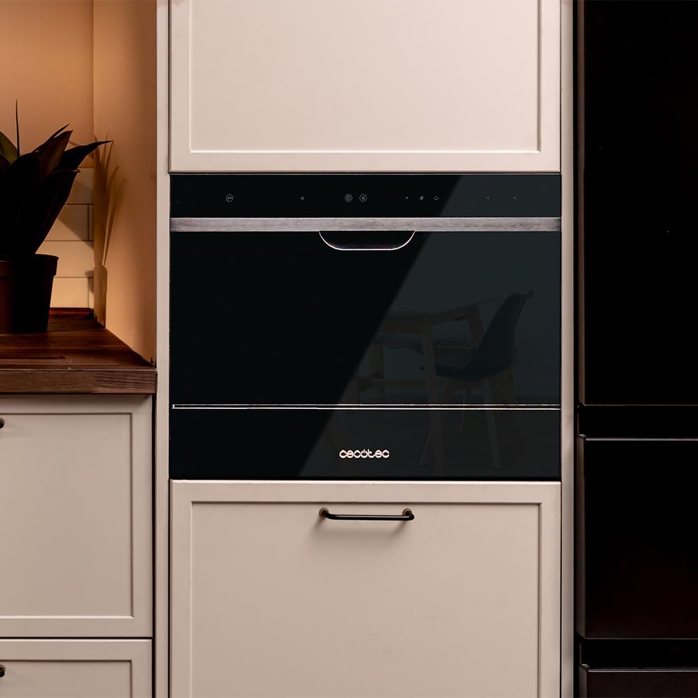 Cecotec - Bolero Aguazero 2500 S-BI - compact 6 couverts - verre noir, basse conso, 5 programmes, départ différé, 2500 S