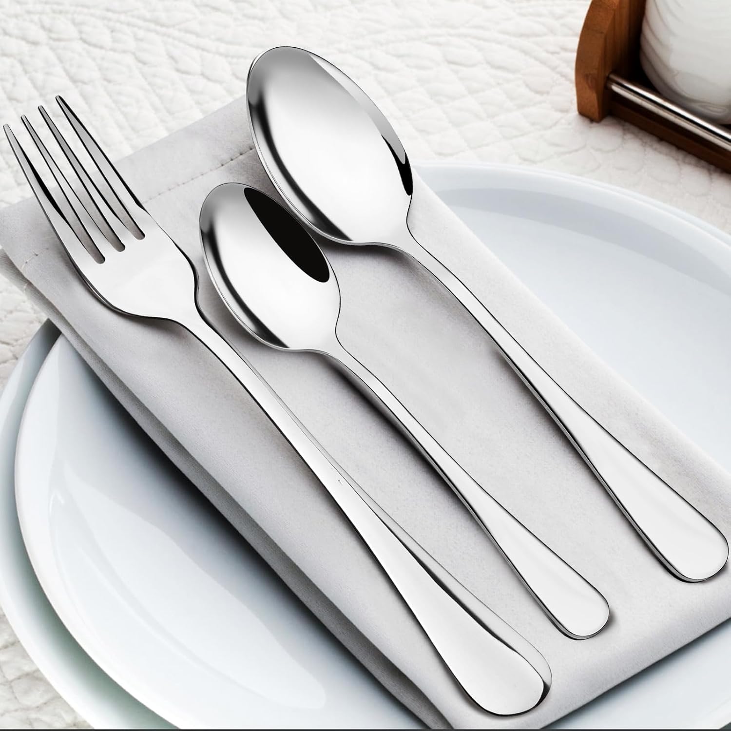 Cuillères à café - inox, 14cm - lot de 8, passe lave-vaisselle