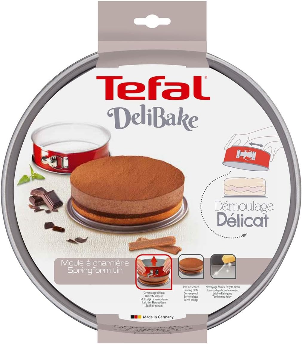 Tefal - Delibake moule à charnière 23 cm acier carbone rouge - J1641214