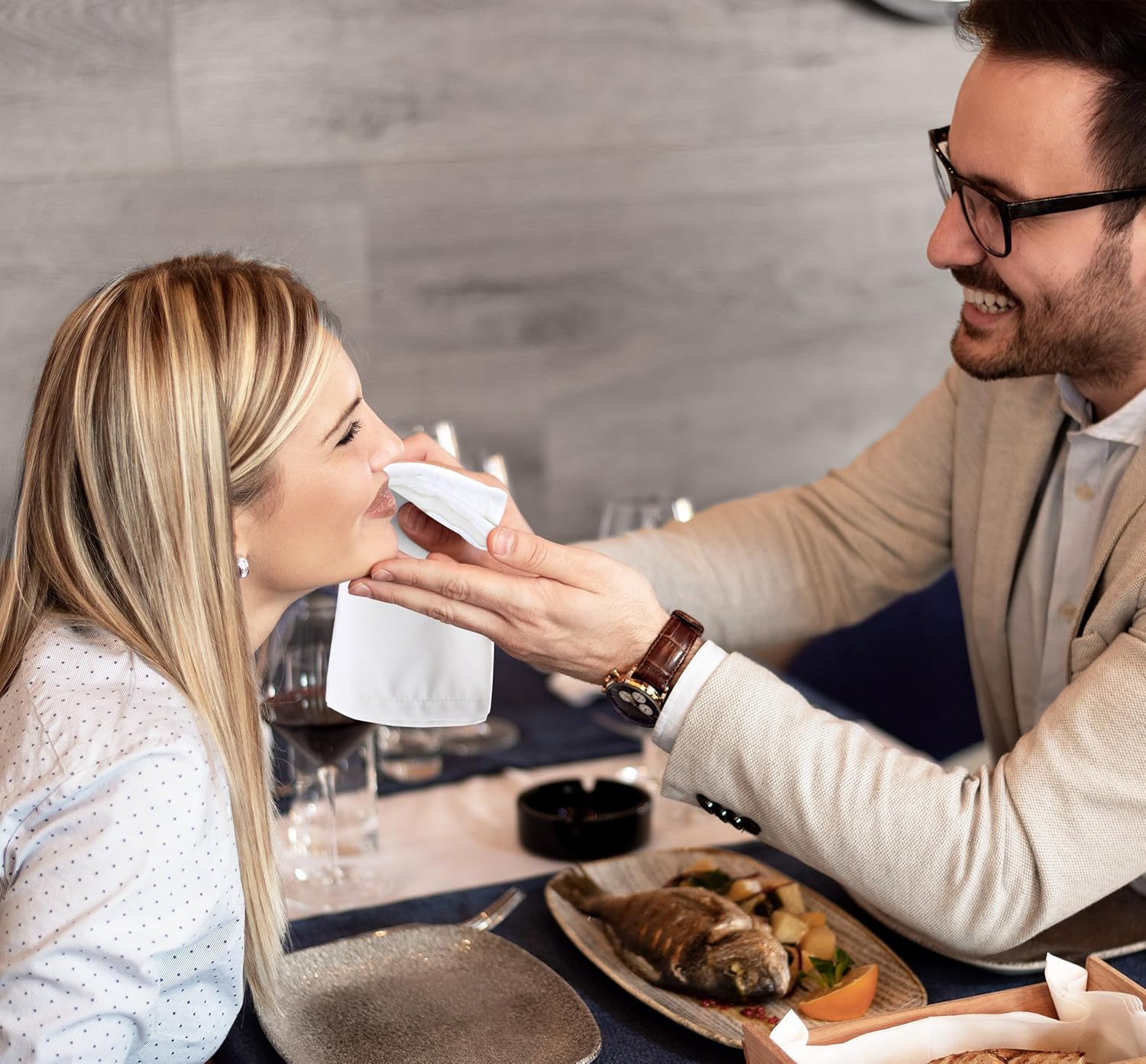 KICHLY - serviettes en tissu, lot de 24, 43x43 cm, polyester, douces et réutilisables