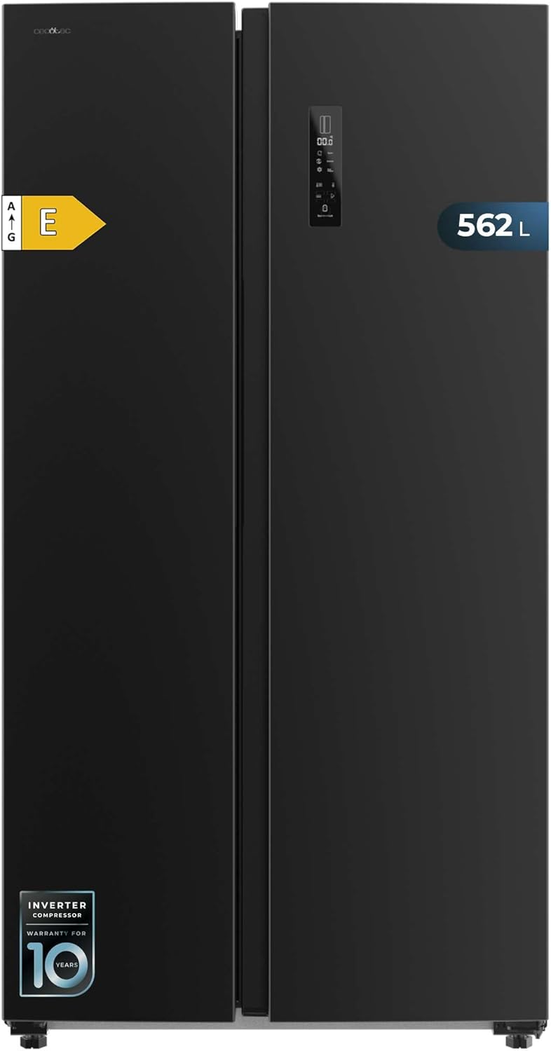Cecotec - Bolero CoolMarket série - 562L, No Frost, classe E, fonctions rapides SBS 562 Dark E