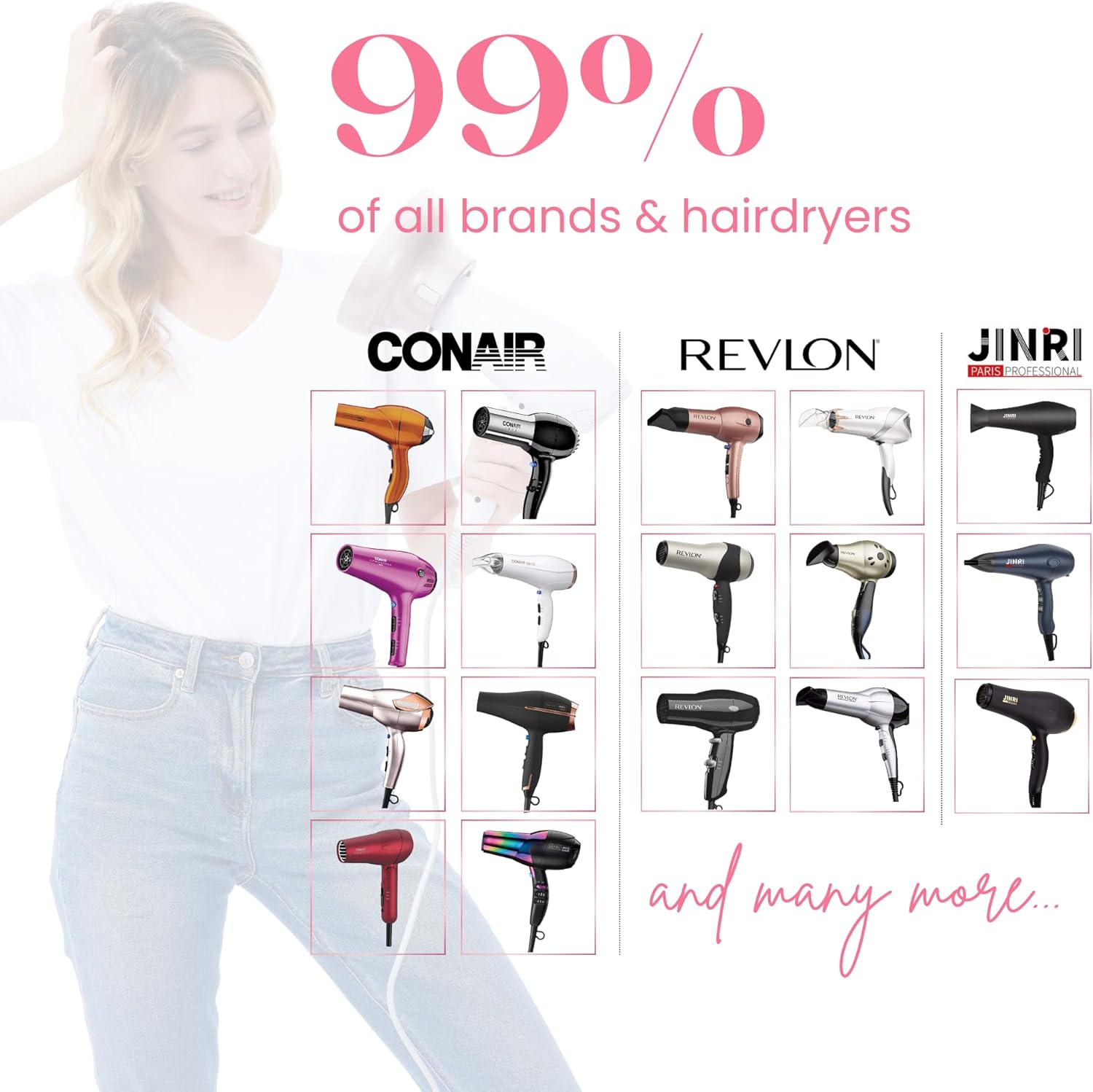 Diffuseur cheveux universel - lavande - 4.4-6.6 cm - idéal cheveux bouclés