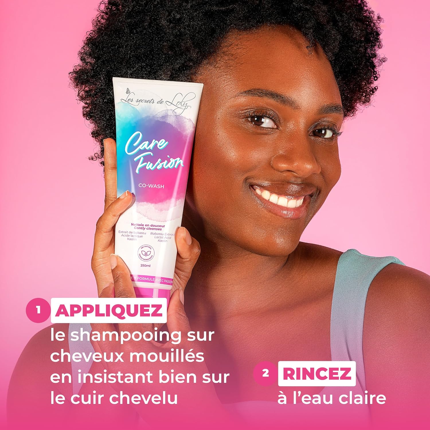 Les Secrets de Loly - Care Fusion - 250ml - co-wash sans sulfate, 98% naturel, cheveux multi-texturés