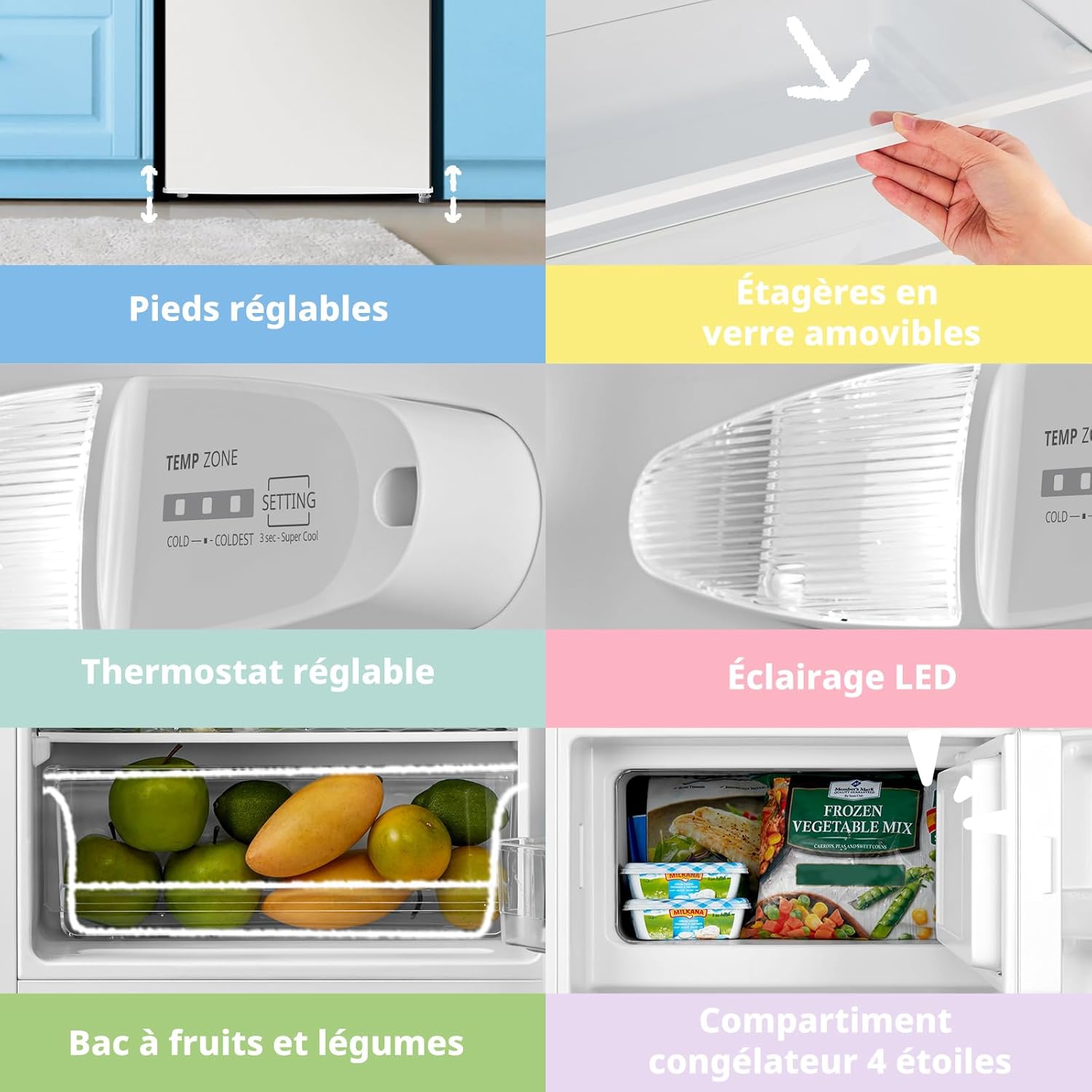 Comfee - réfrigérateur 113L compact, 1 porte, silencieux, congélateur 4* - RCD113WH3EU(E)