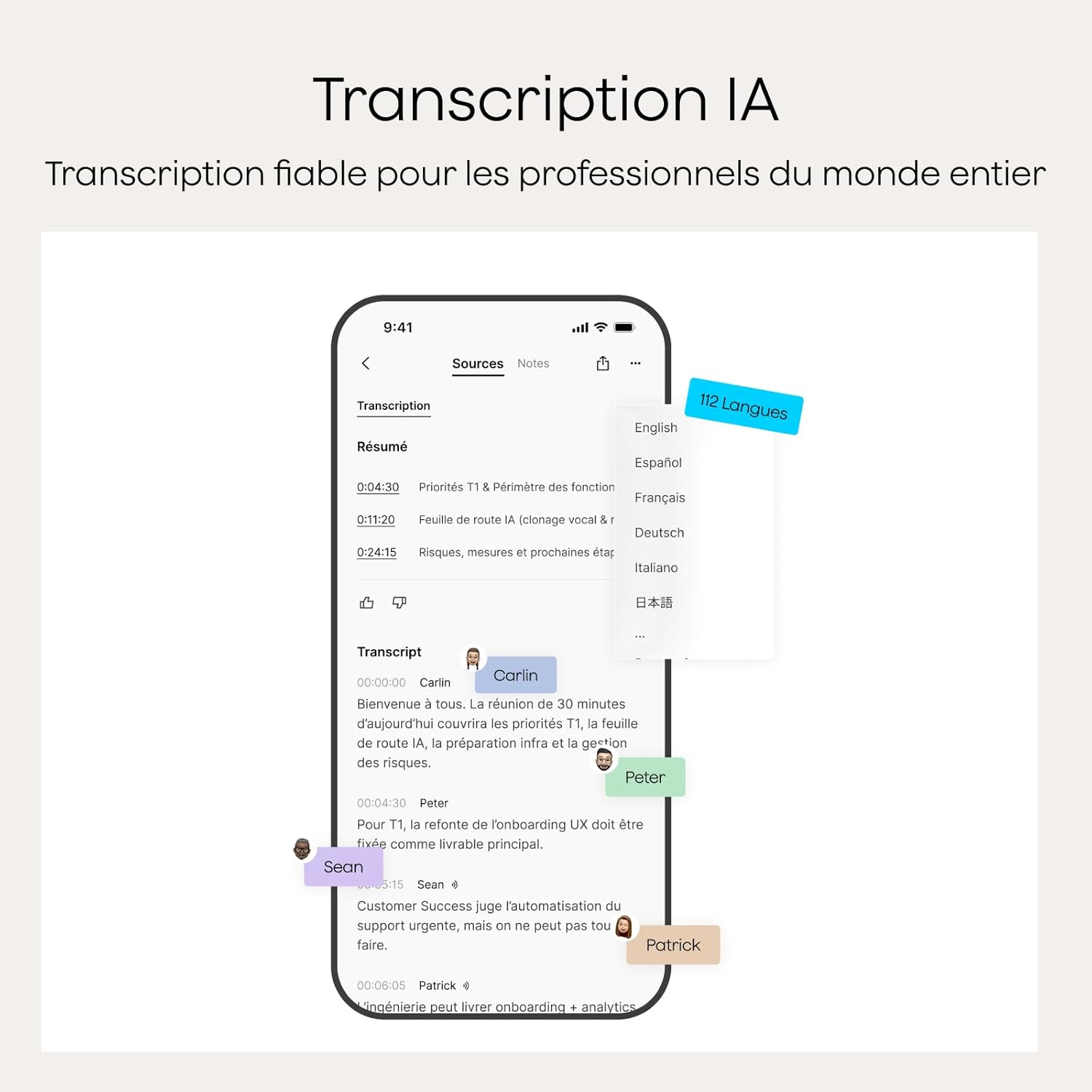 Plaud - Note Pro - dictaphone IA, 50h, transcription, résumé, étui