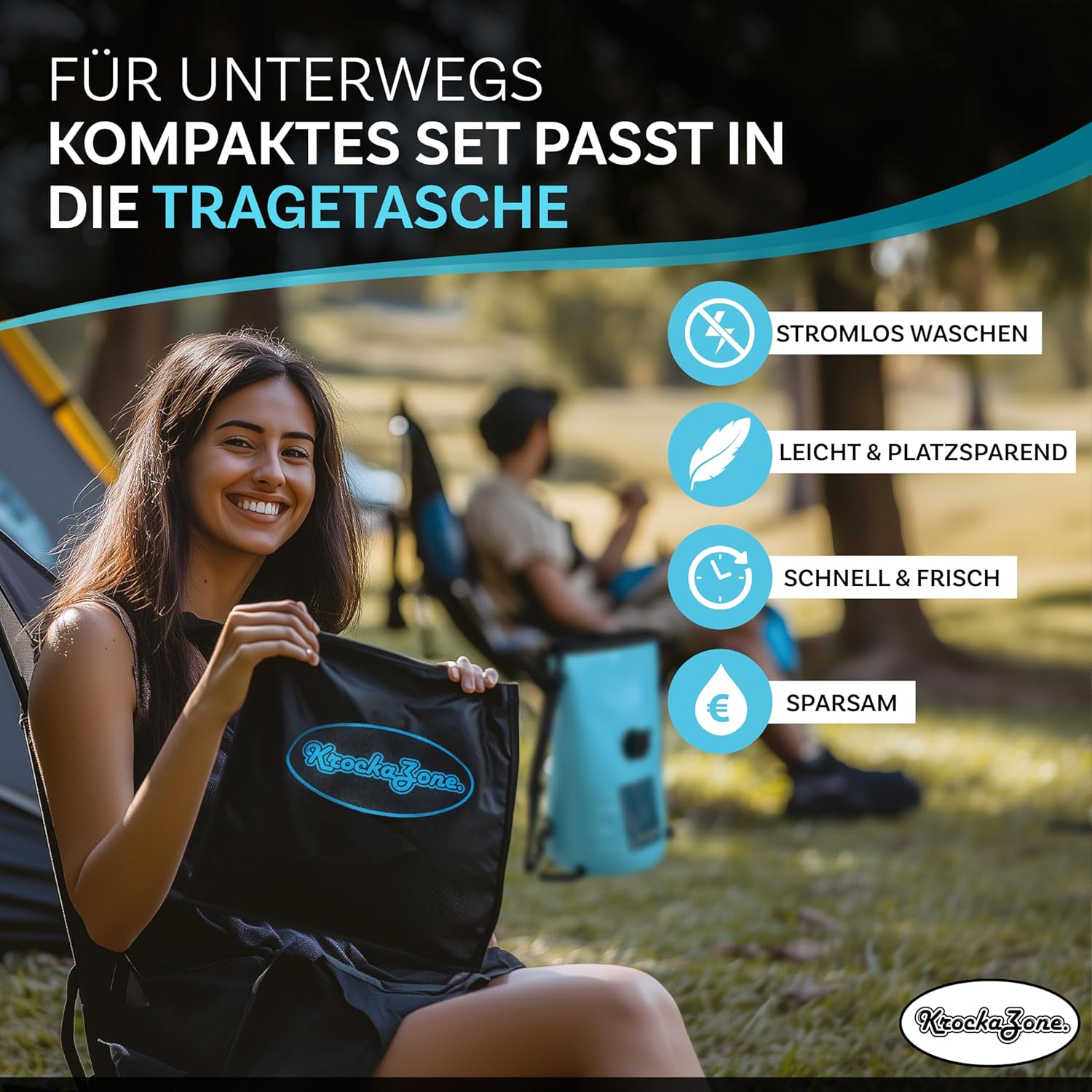 Machine à laver portable - trousse pliable, légère, sans électricité