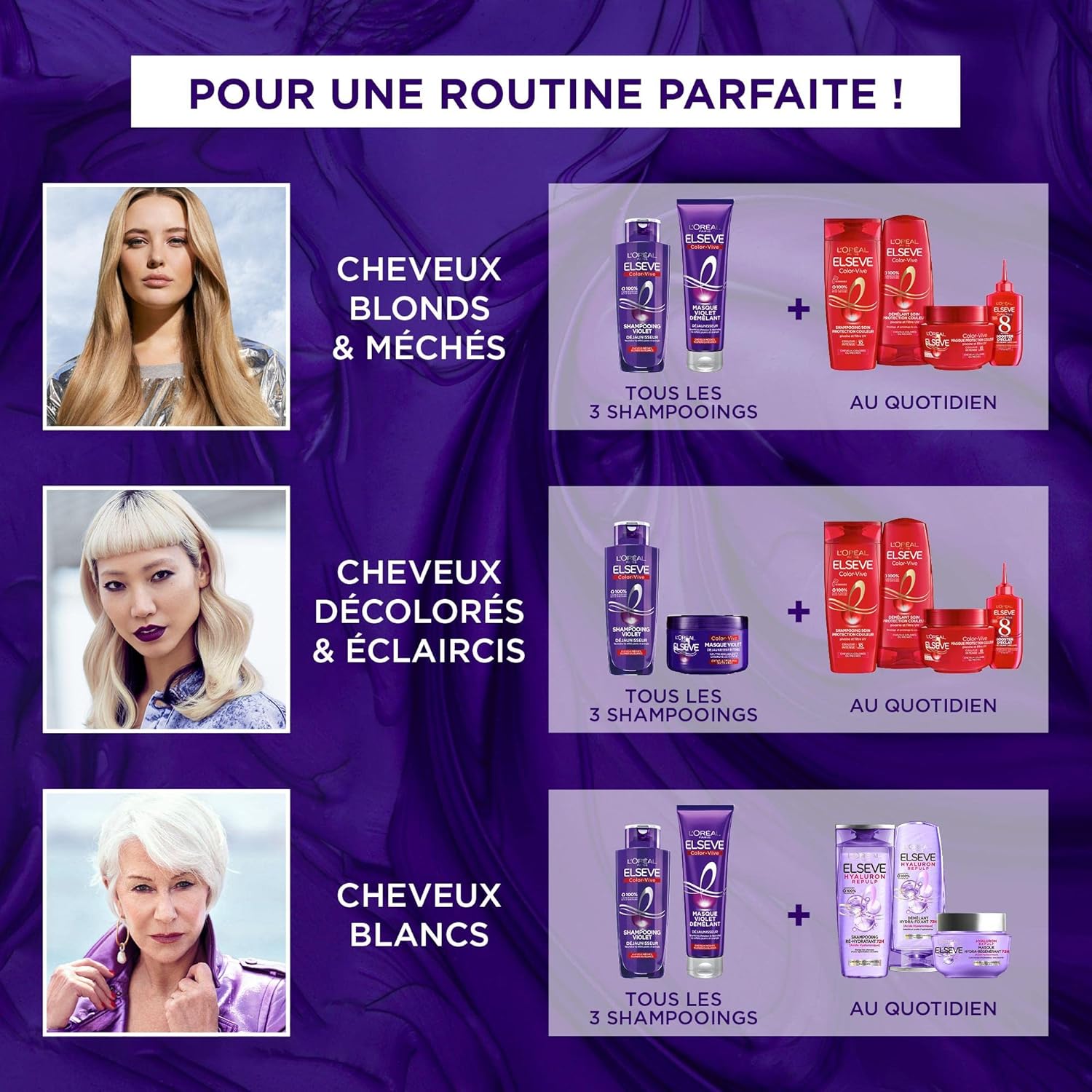 L'Oréal Paris - Elseve Color-Vive - 3x200ml - shampoing violet anti-reflets jaunes