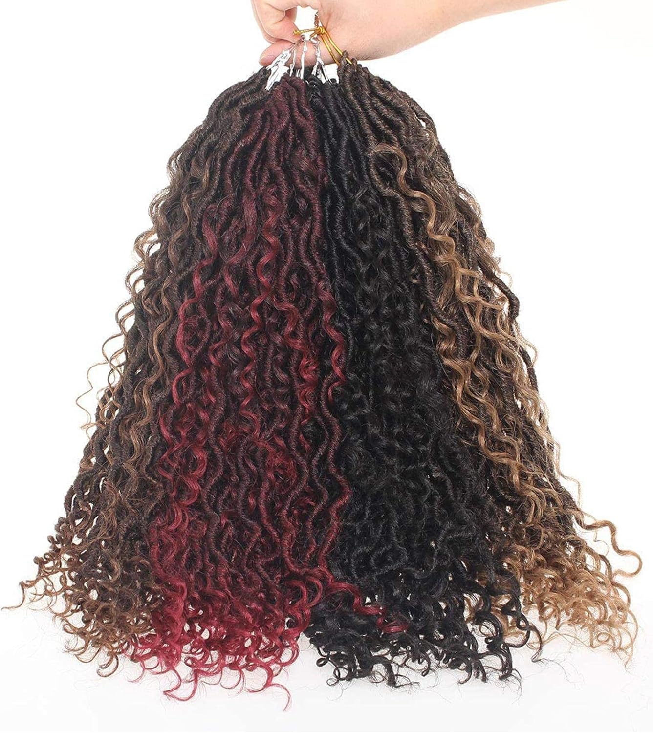 Xtrend - River Faux Locs - 18 pouces - 7 packs tresses synthétiques ondulées 16 mèches 1B#