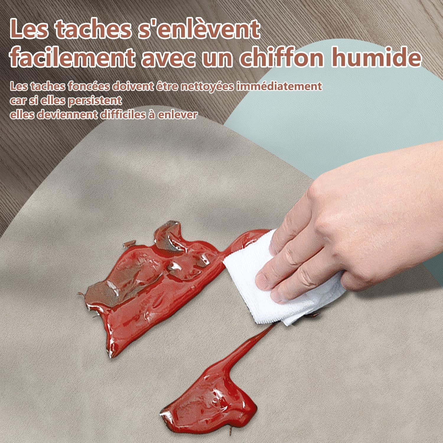 Set de table - lot de 6 ovale 41x33cm - lavable et antidérapant PU