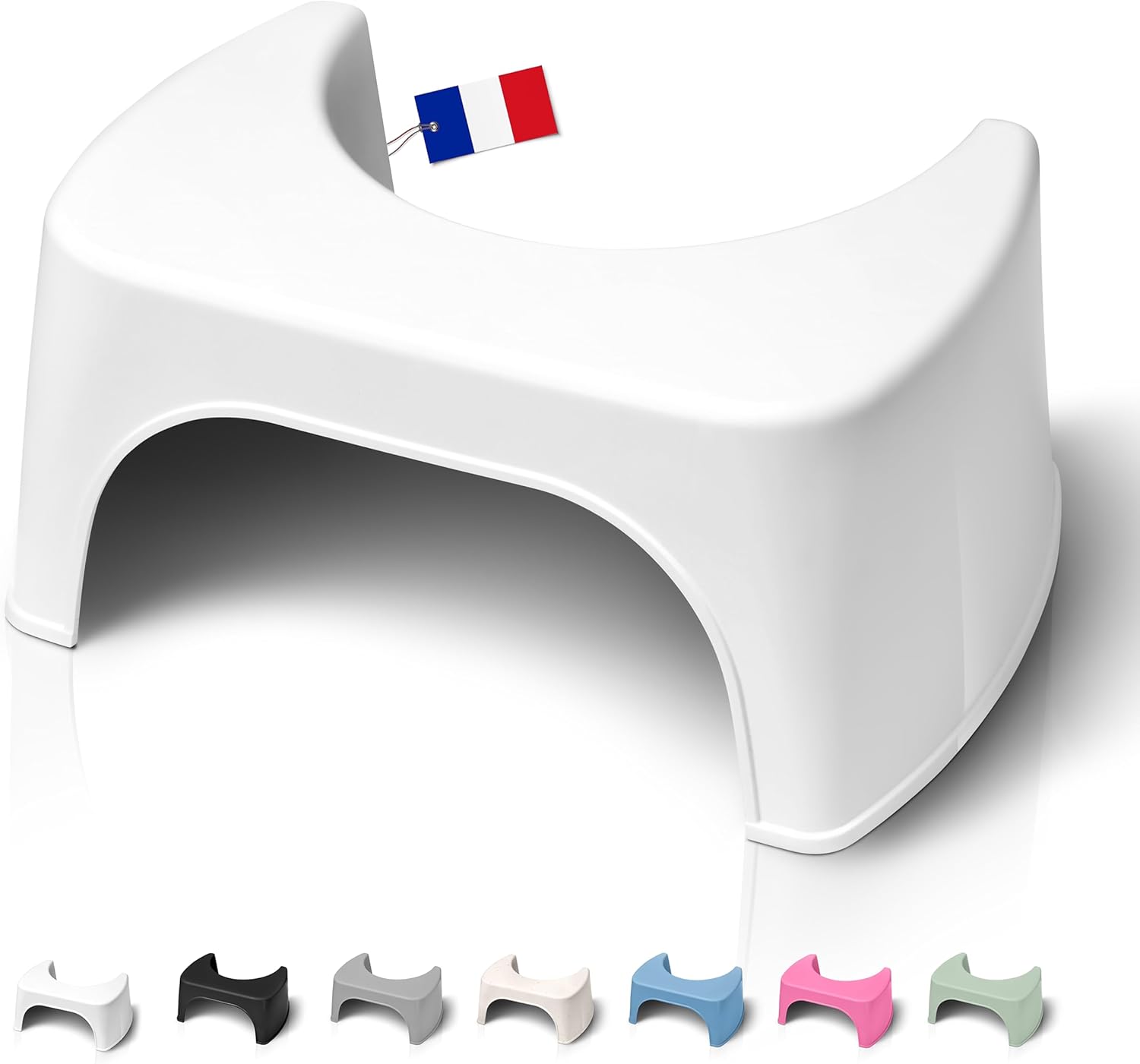 Well Care - Tabouret WC physiologique - plastique recyclé - position squat anti-constipation, adulte, fabriqué France