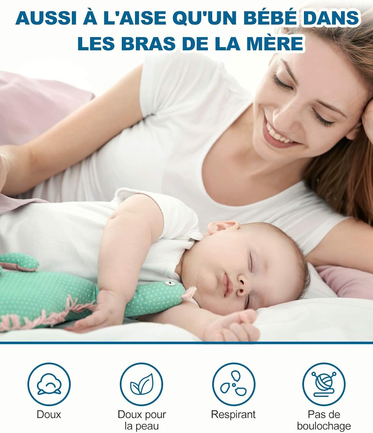 BedStory - surmatelas mémoire de forme gel 140x200, 7,5cm, housse lavable