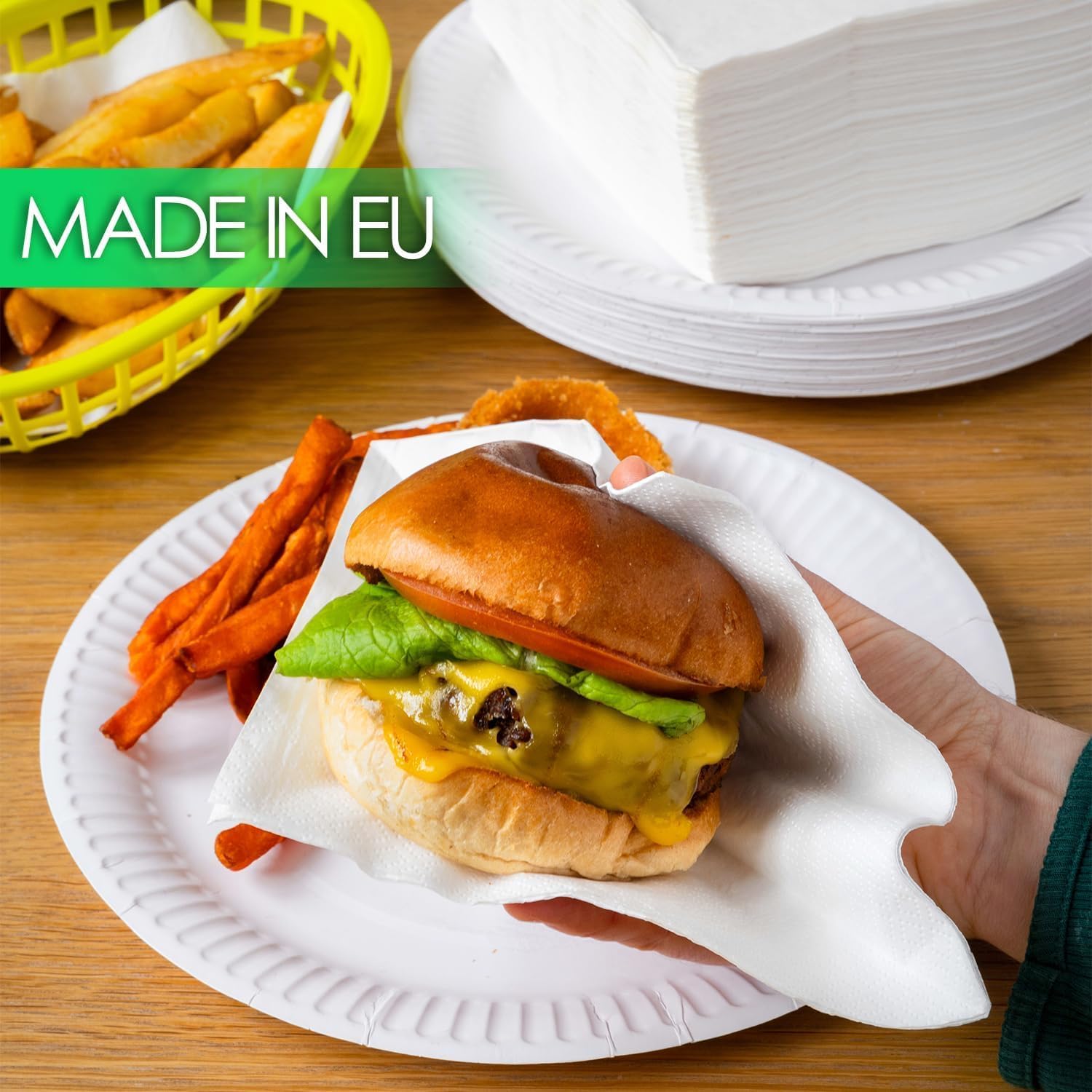 Talking Tables - assiettes en carton jetables 22cm - lot de 150, blanc