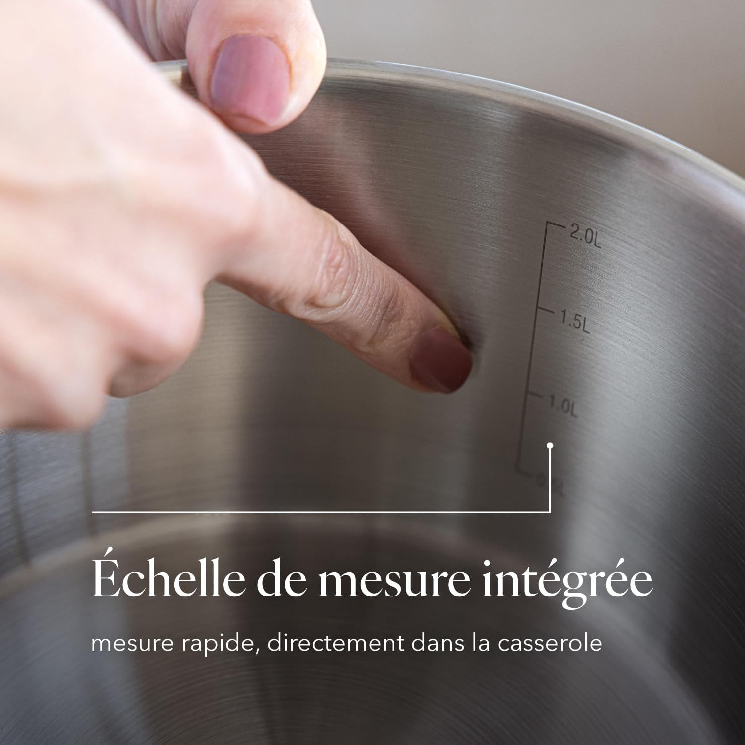 FLORINA - Faitout Oliver 24 cm, inox 6L, couvercle verre, induction