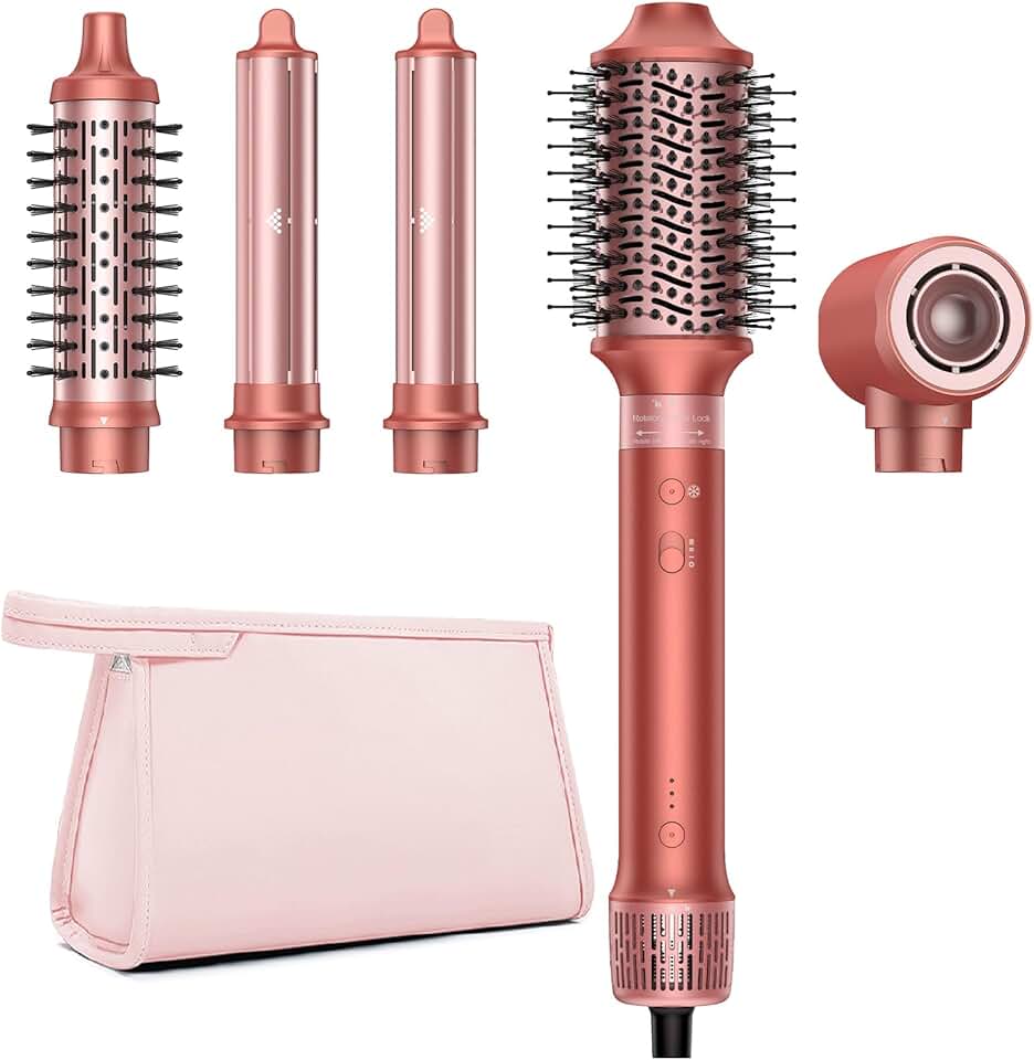 Sèche-cheveux 5 en 1 - air styler, séchage rapide, anti-frisottis, lissage, rangement