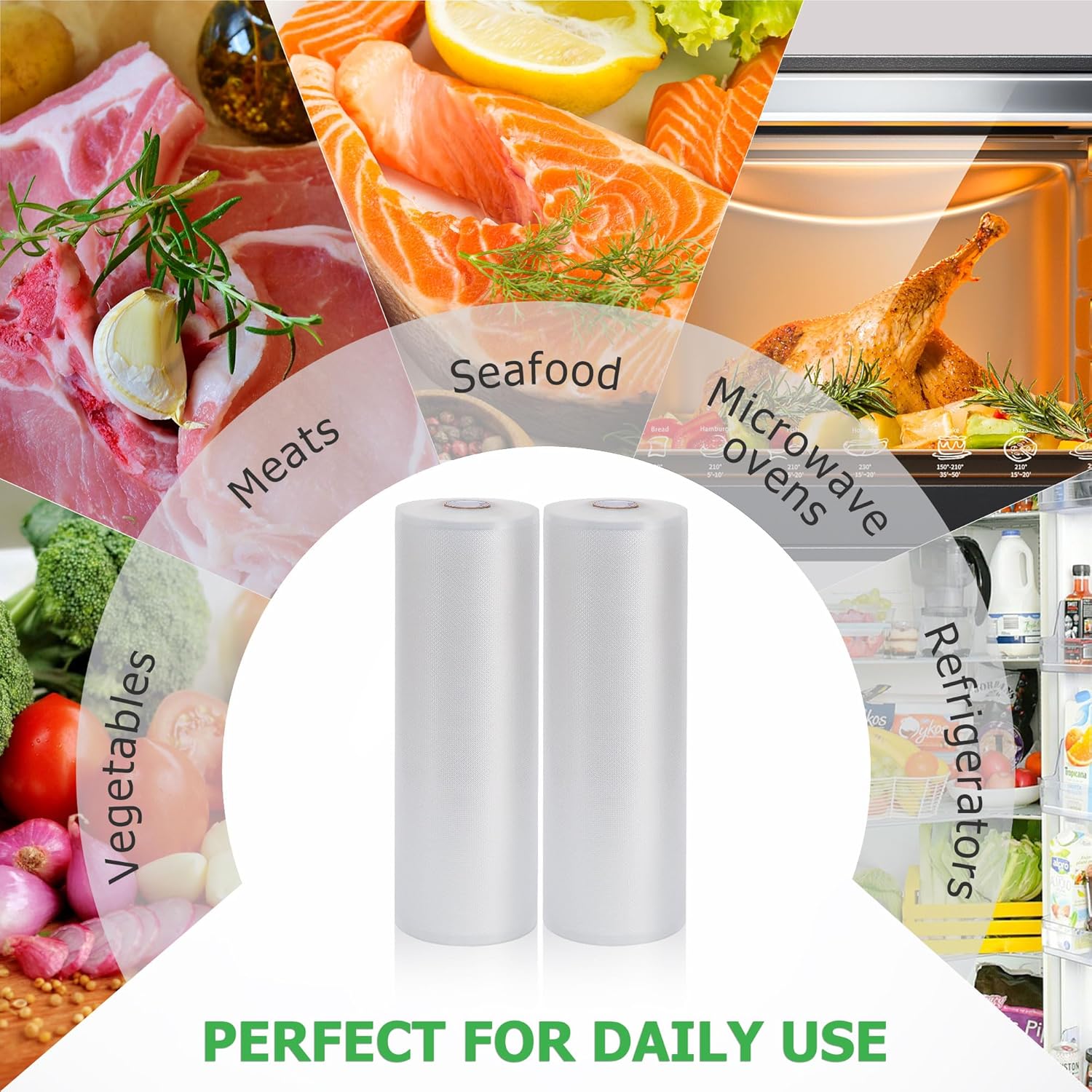 KitchenBoss - rouleaux sacs sous vide 28x600cm - sans BPA, compatibles mise sous vide