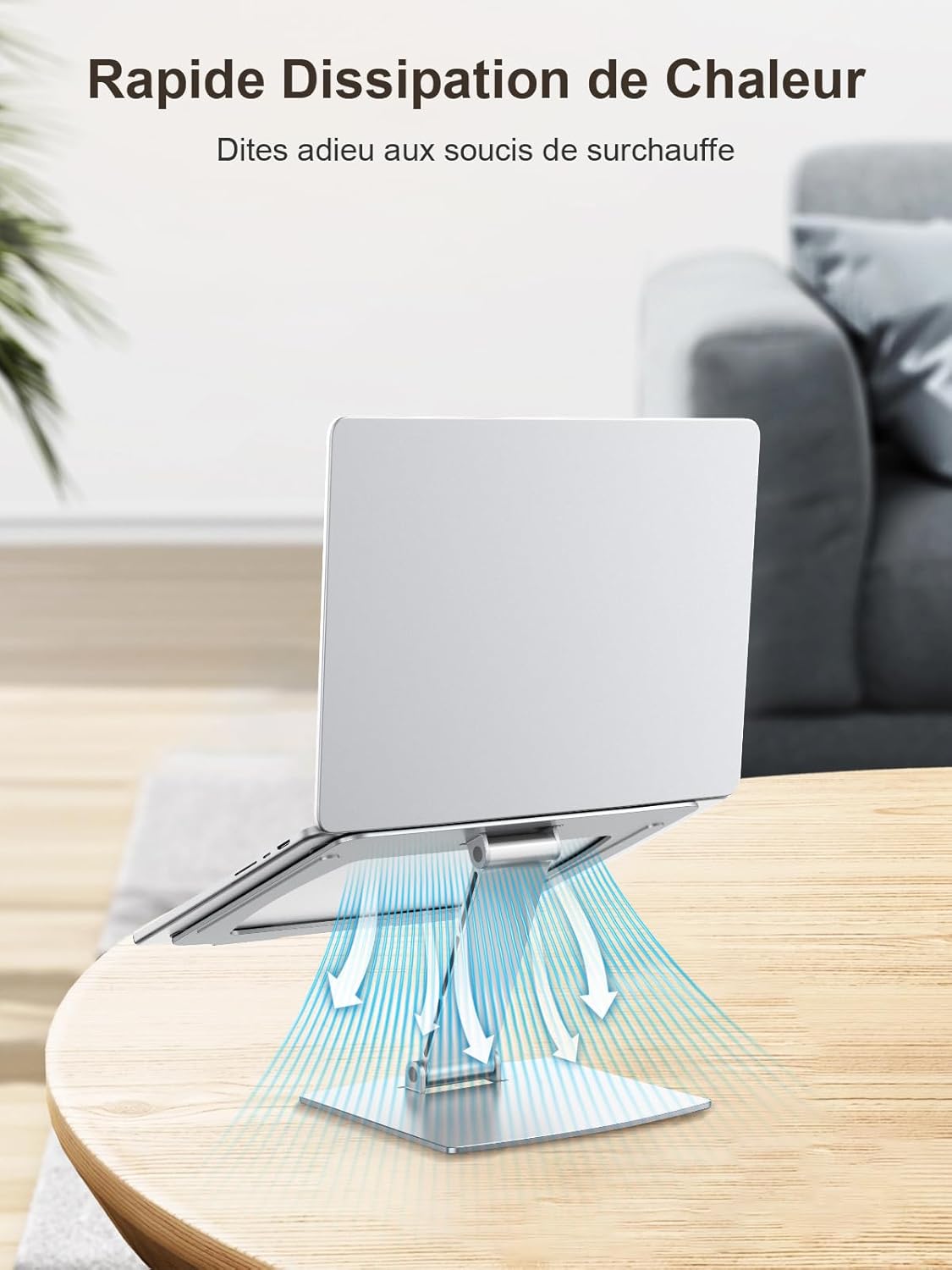 Support Ordinateur Portable aluminium réglable, 10-16