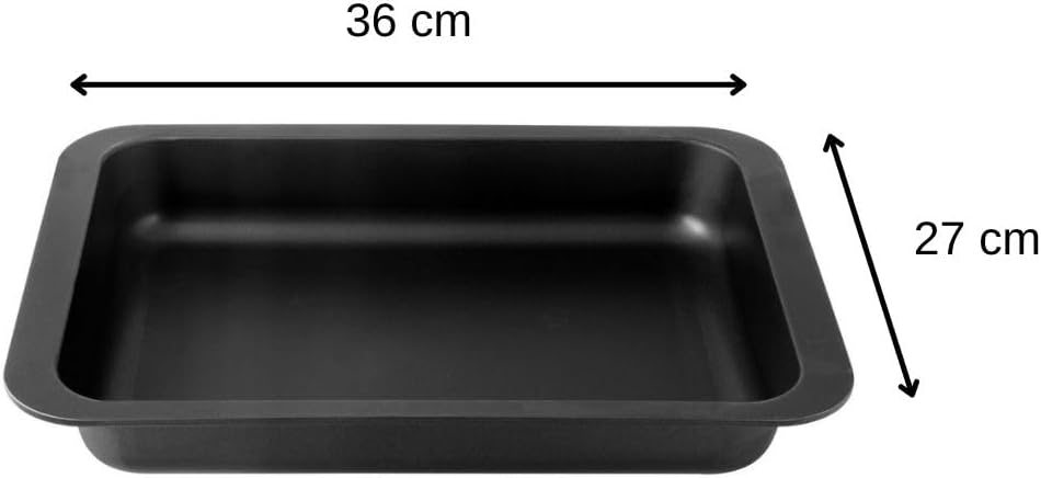 Zenker - plat à lasagne 36x27x5 cm - inox noir, plat à four