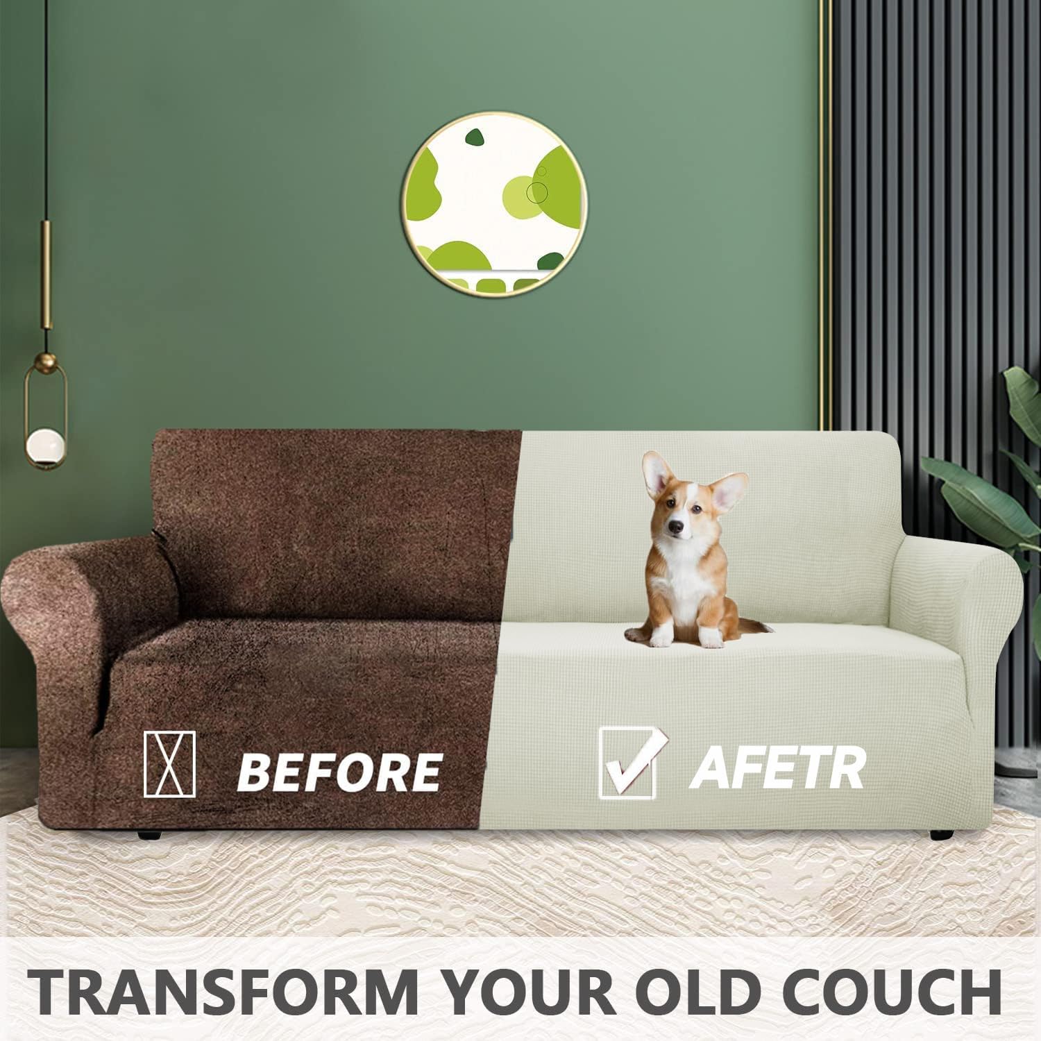 Housse canapé 3 places extensible, moderne, antidérapante, lavable