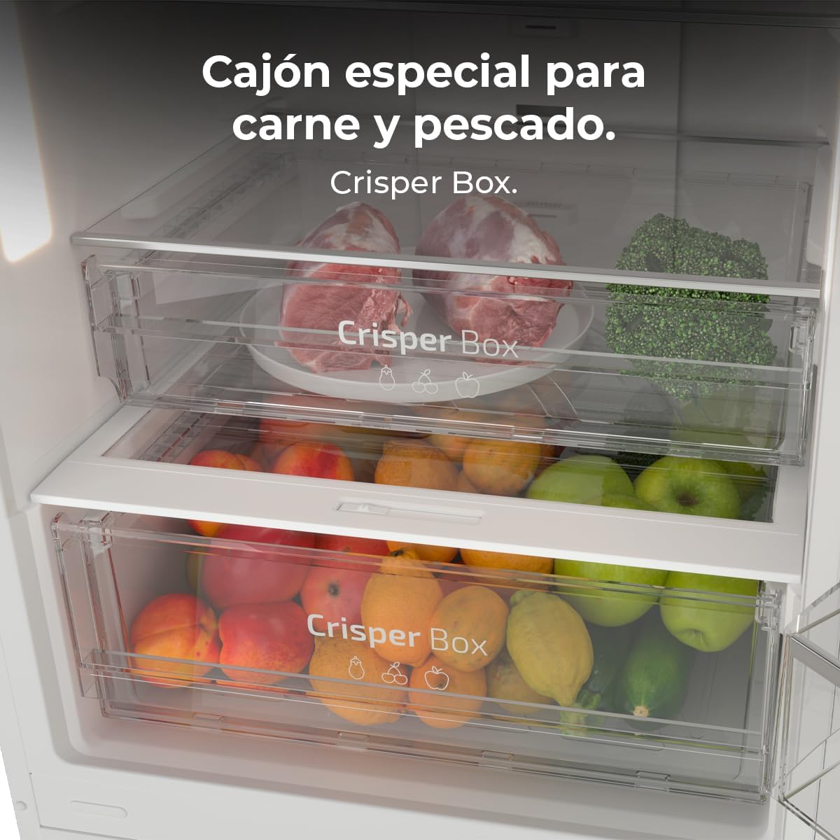 Cecotec - Bolero CoolMarket Combi 356 - 200x60 cm - verre, No Frost, faible conso - 356 White Glass D.