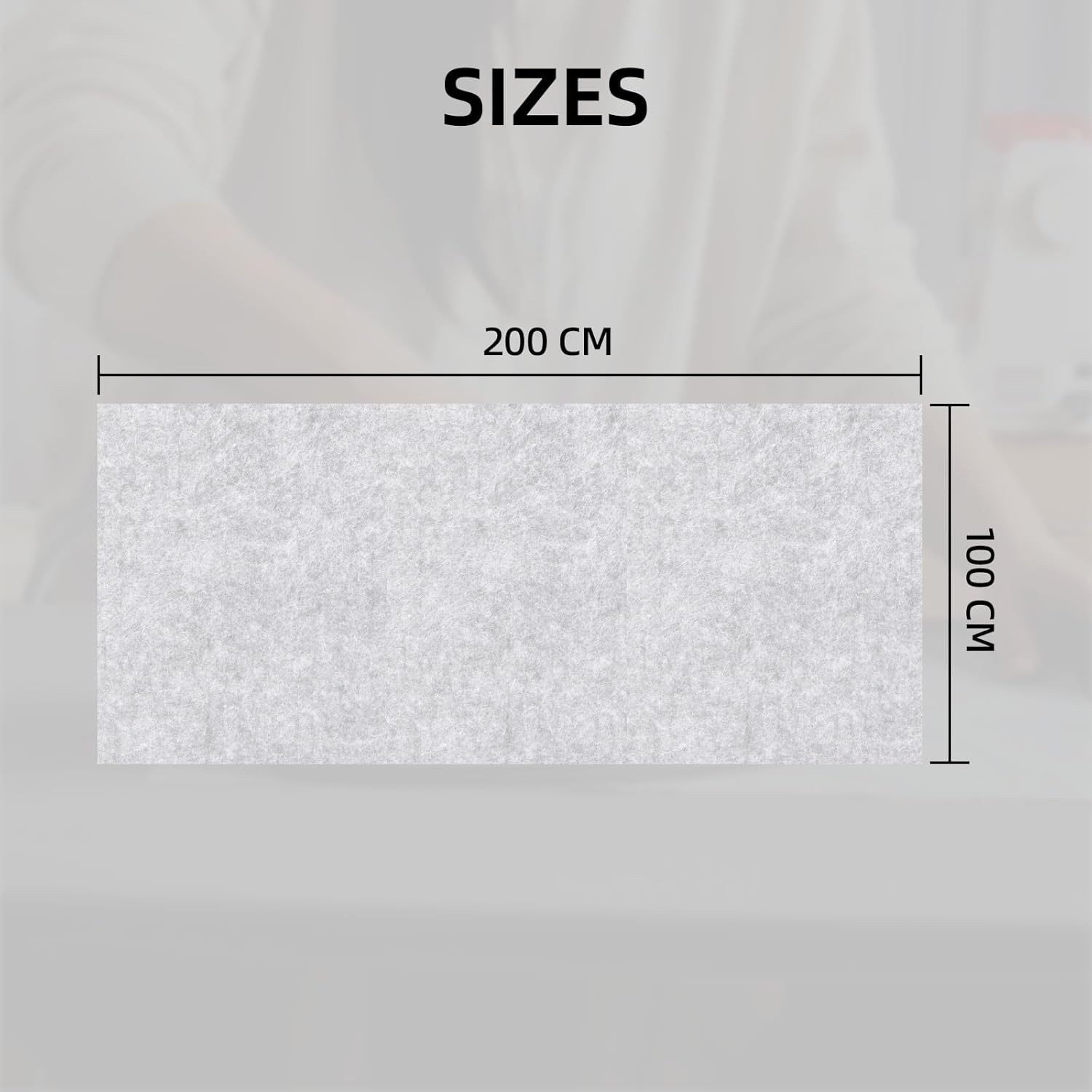 Entoilage thermocollant - 100x200 cm - blanc, non tissé, découpable