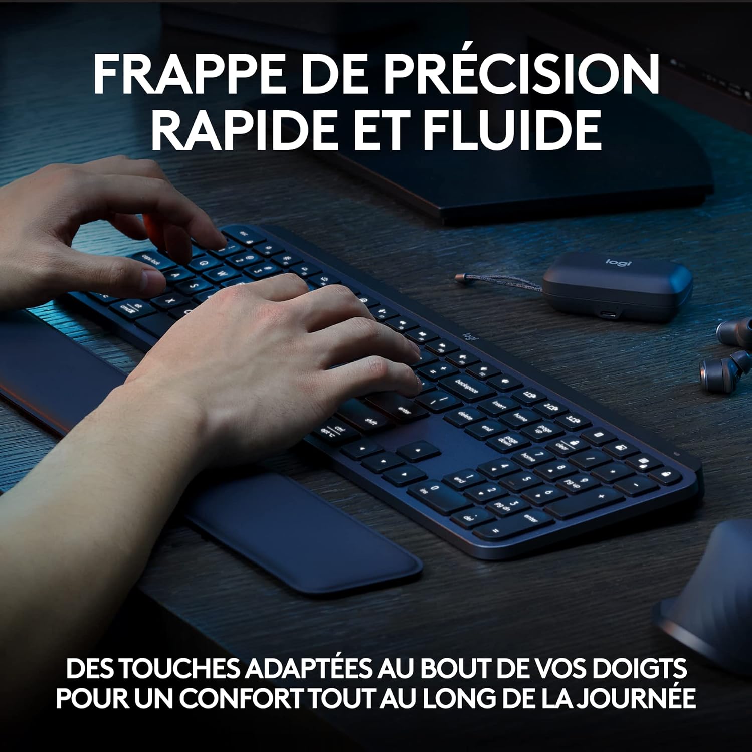 Logitech - MX Keys S Plus - clavier sans fil rétroéclairé, AZERTY, ergonomique