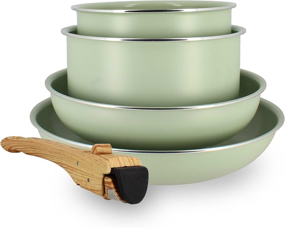 MENASTYL - Colorama - 2 poêles, 2 casseroles, poignée - céramique induction, sans PFAS