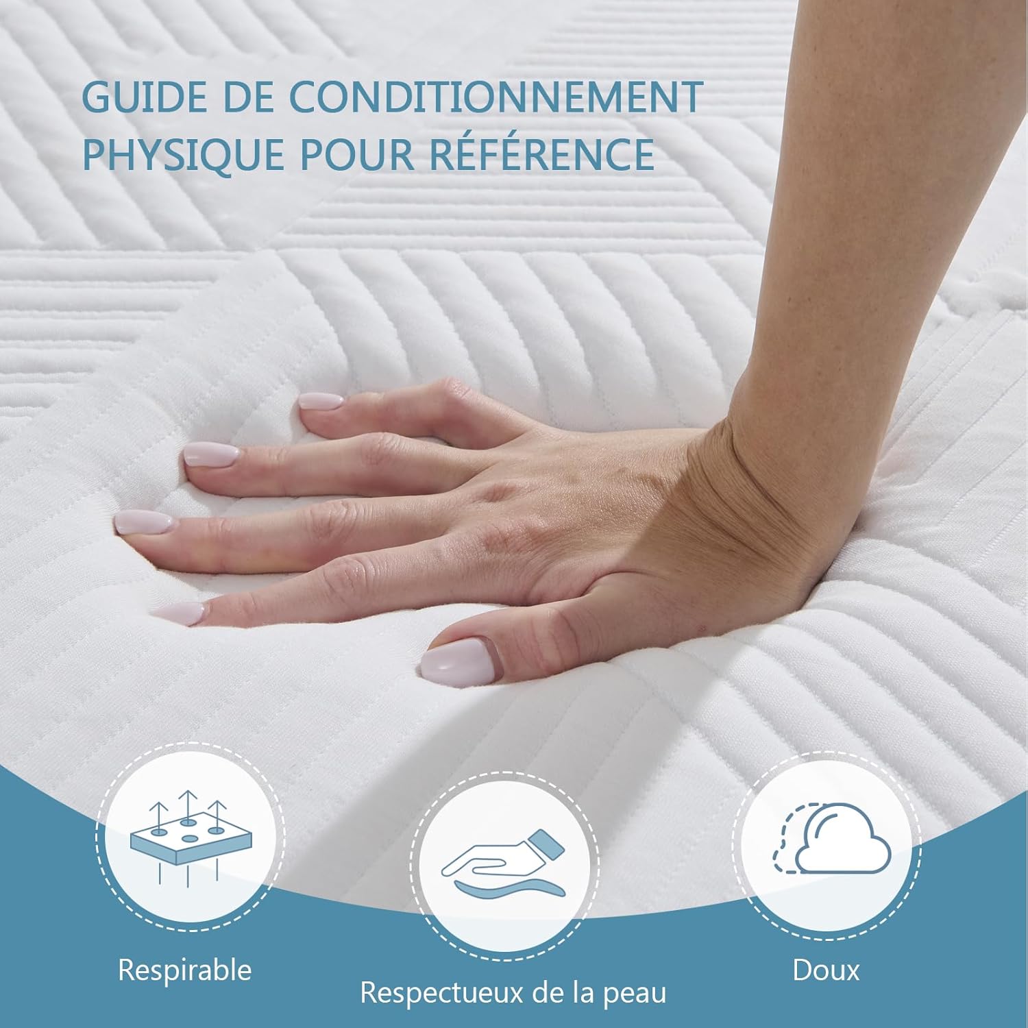 Matelas pliable - 120x190x10 cm - mousse mémoire, housse lavable, sac transport