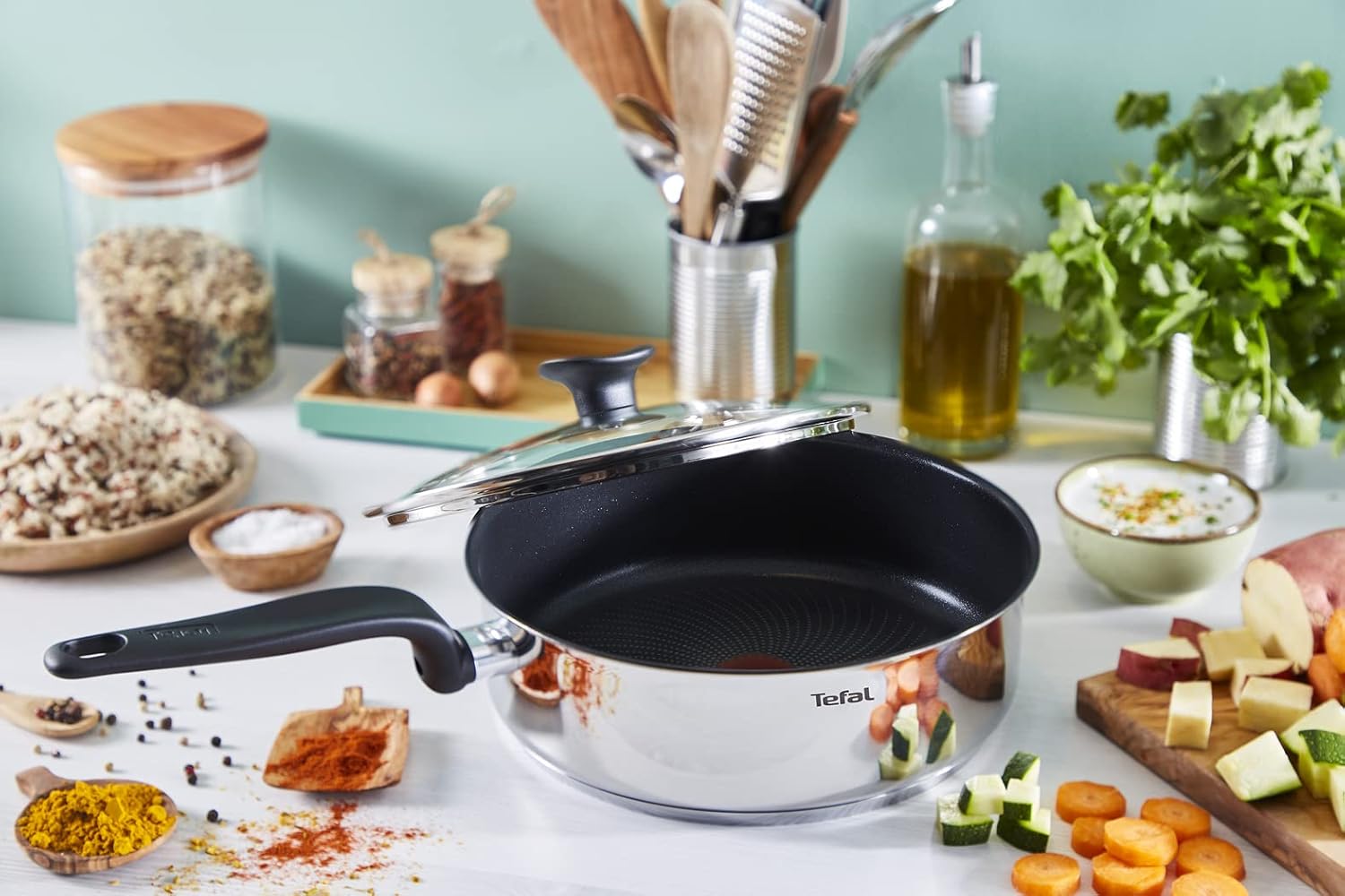 Tefal - Primary sauteuse 24cm inox, antiadhésif, induction, E3093204