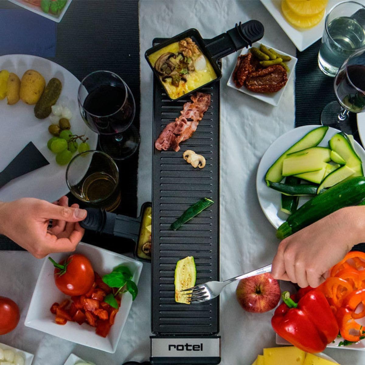 Rotel - Duo poêlons à raclette - 18,5x9x1,5cm - revêtement PTFE