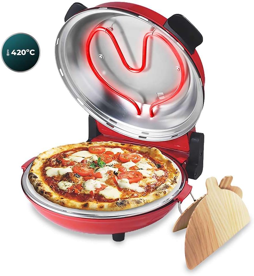 Cecotec - Fun Pizza&Co Mamma Mía - 1200W, 420ºC, pierre, minuteur 15min