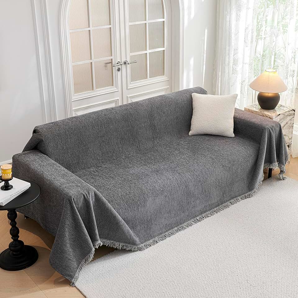 MYSKY HOME - Housse de canapé L 180x300cm chenille anti-griffe