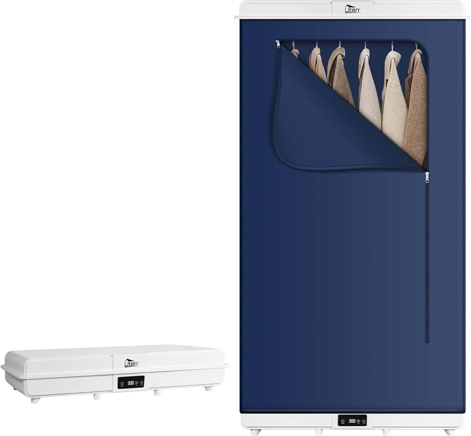 Sèche-linge électrique portable 1500W, amovible, minuterie, compact