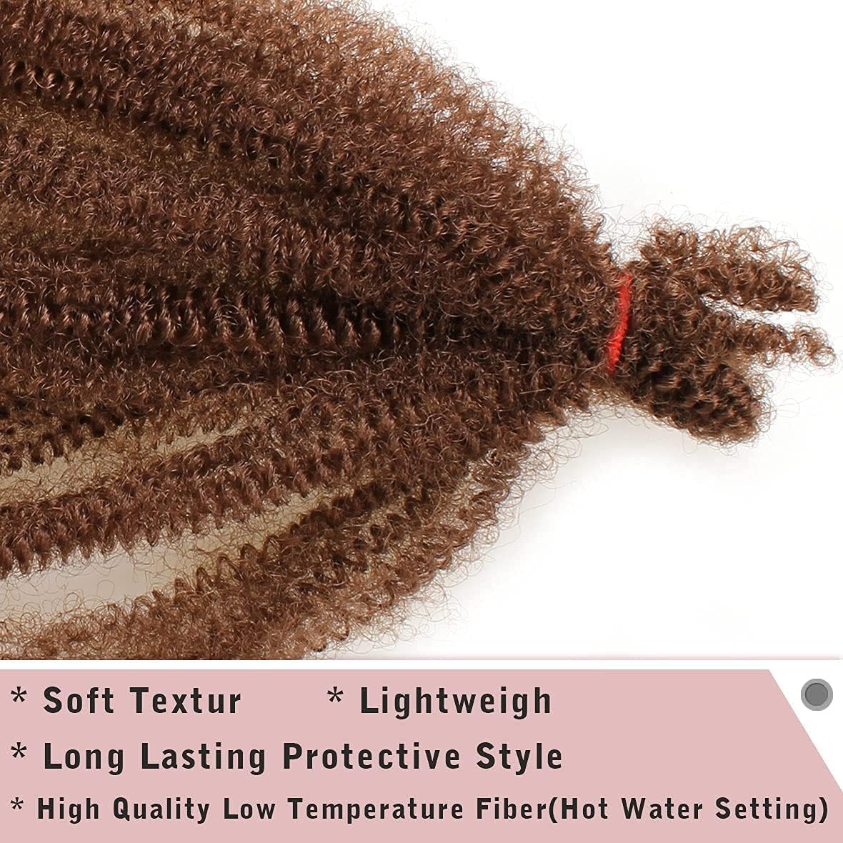 Xtrend - Extensions Cheveux Synthétiques 40cm - Afro Twist, 8 brins, 3 packs, marron
