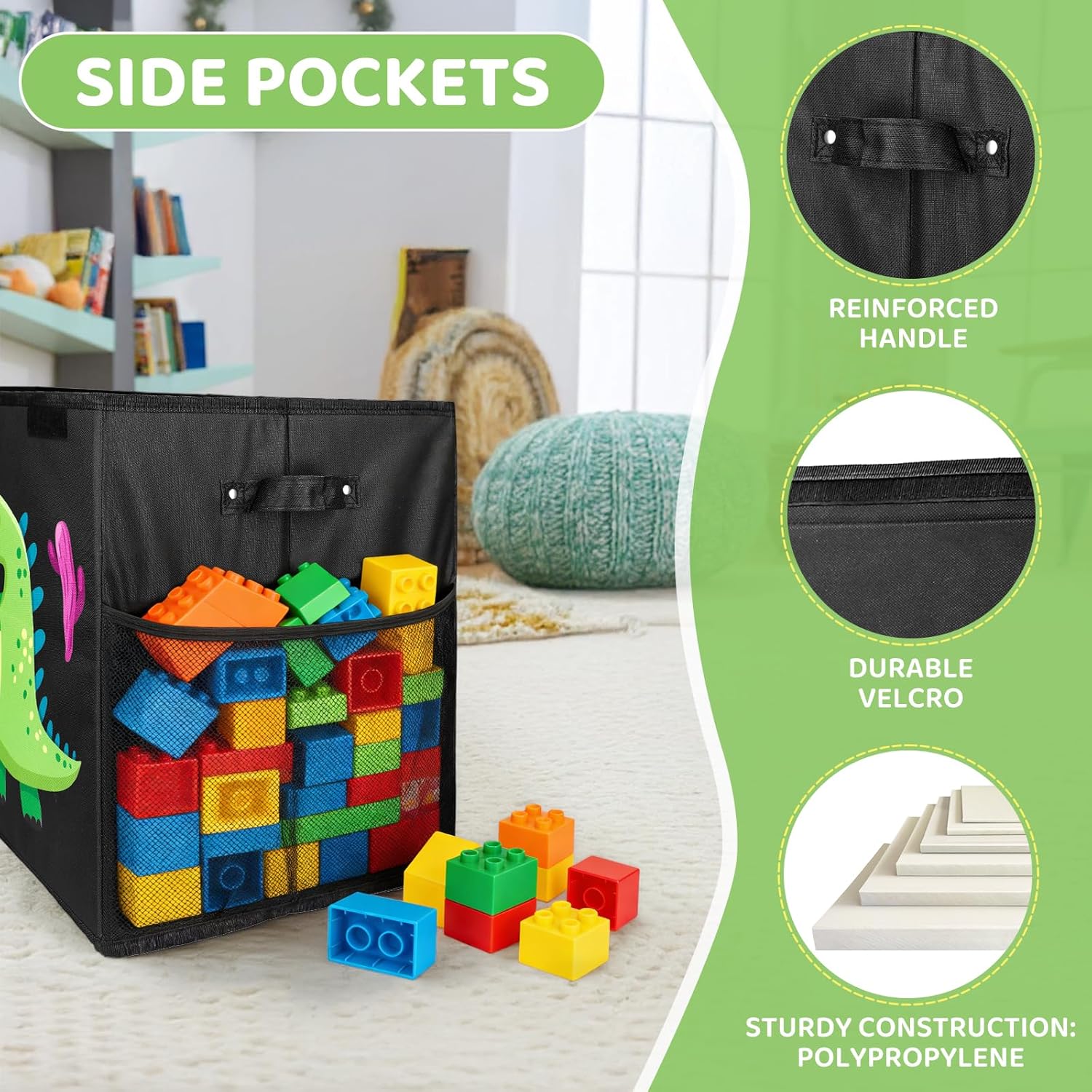 Boîte de Rangement - coffre pliable 130L, 98x34x40cm, poignée, couvercle