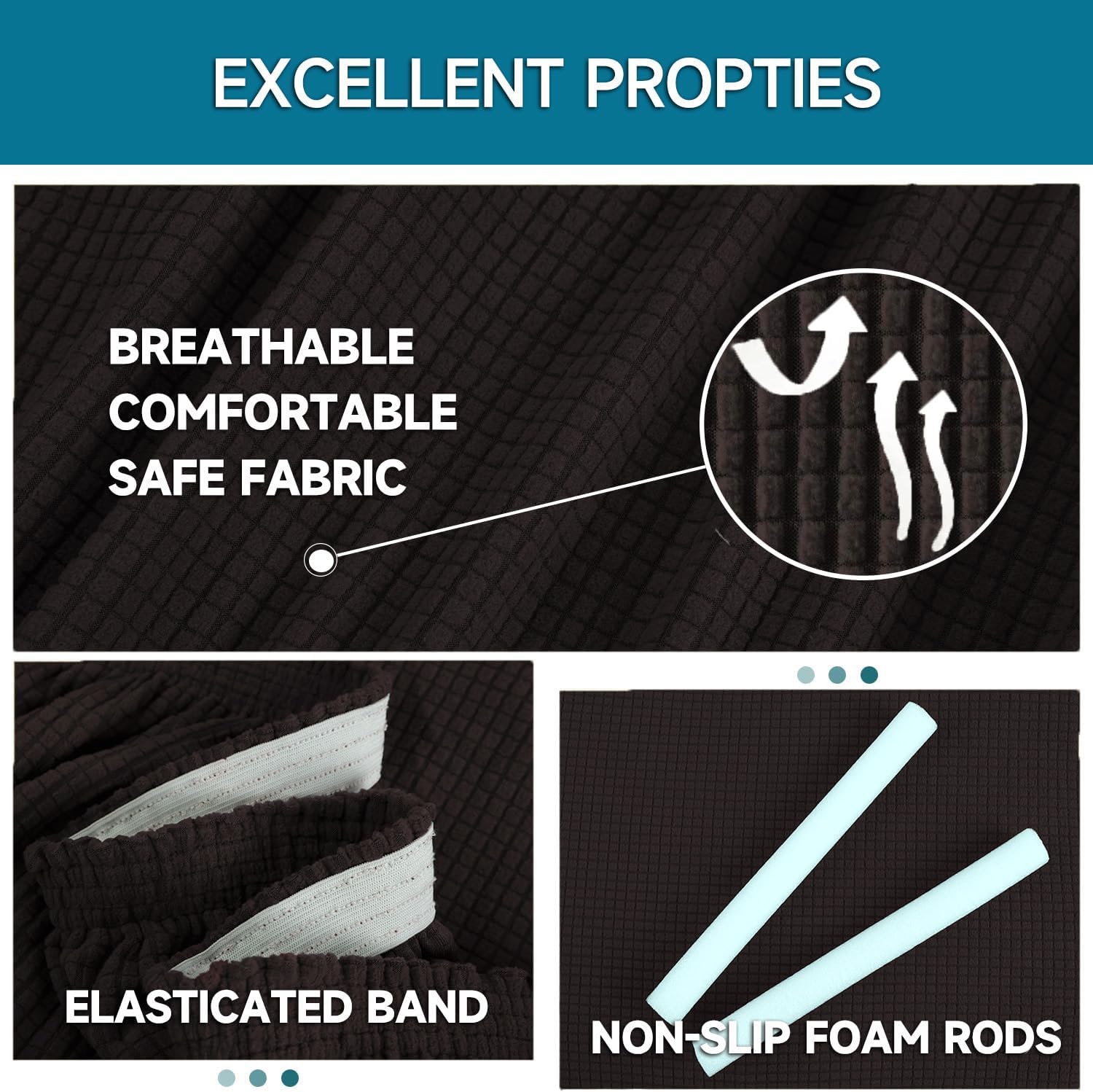 Housse canapé 1 place - extensible, antidérapante, accoudoirs, antitaches - universelle, super élastique - café