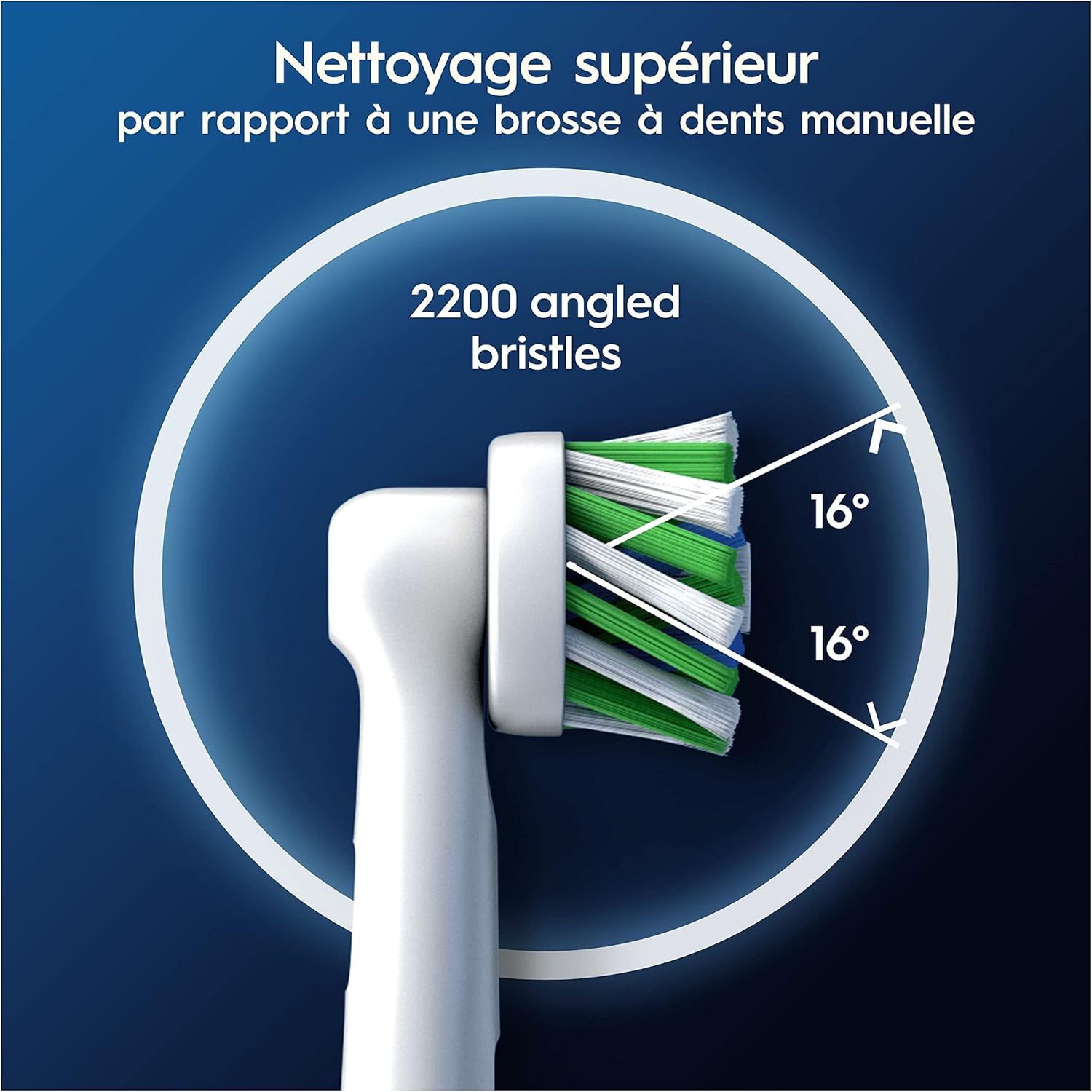 Oral-B - Cross Action Pro - 8 brossettes - nettoyage profond, têtes rondes, blanches