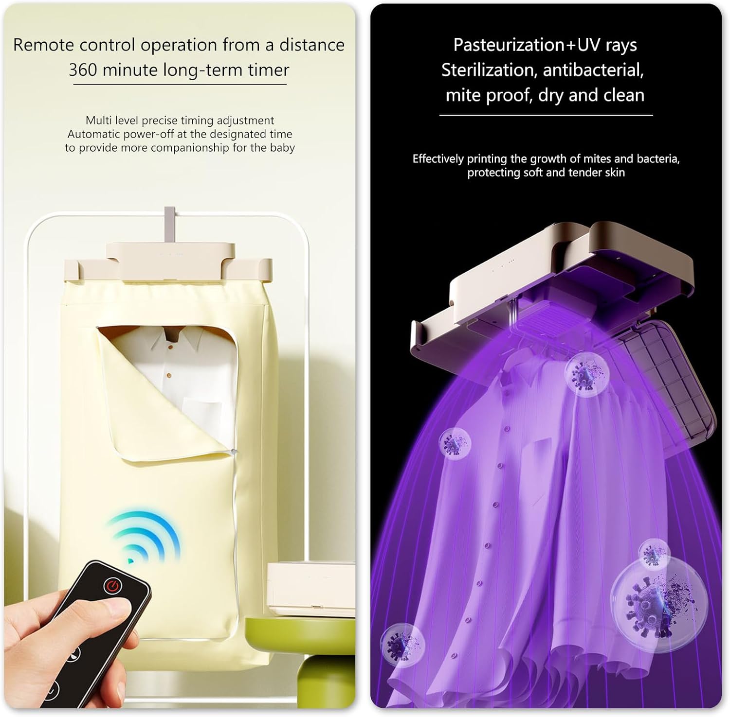 Mini sèche-linge portable extensible, UV, minuterie, compact, voyages