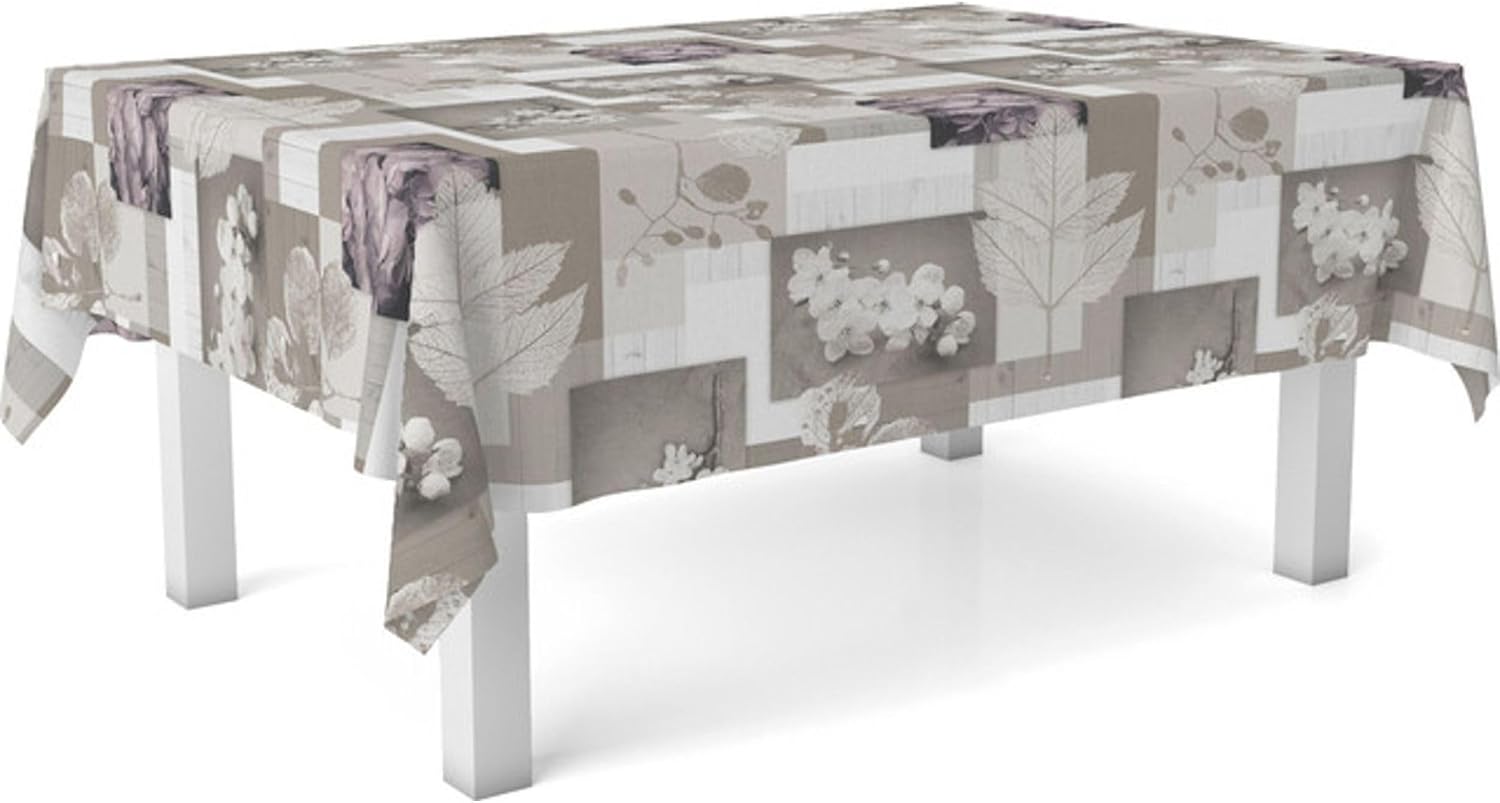 Nappe en toile cirée - Zen Feuilles - 220x140 cm - Anti-taches, imperméable, facile à entretenir