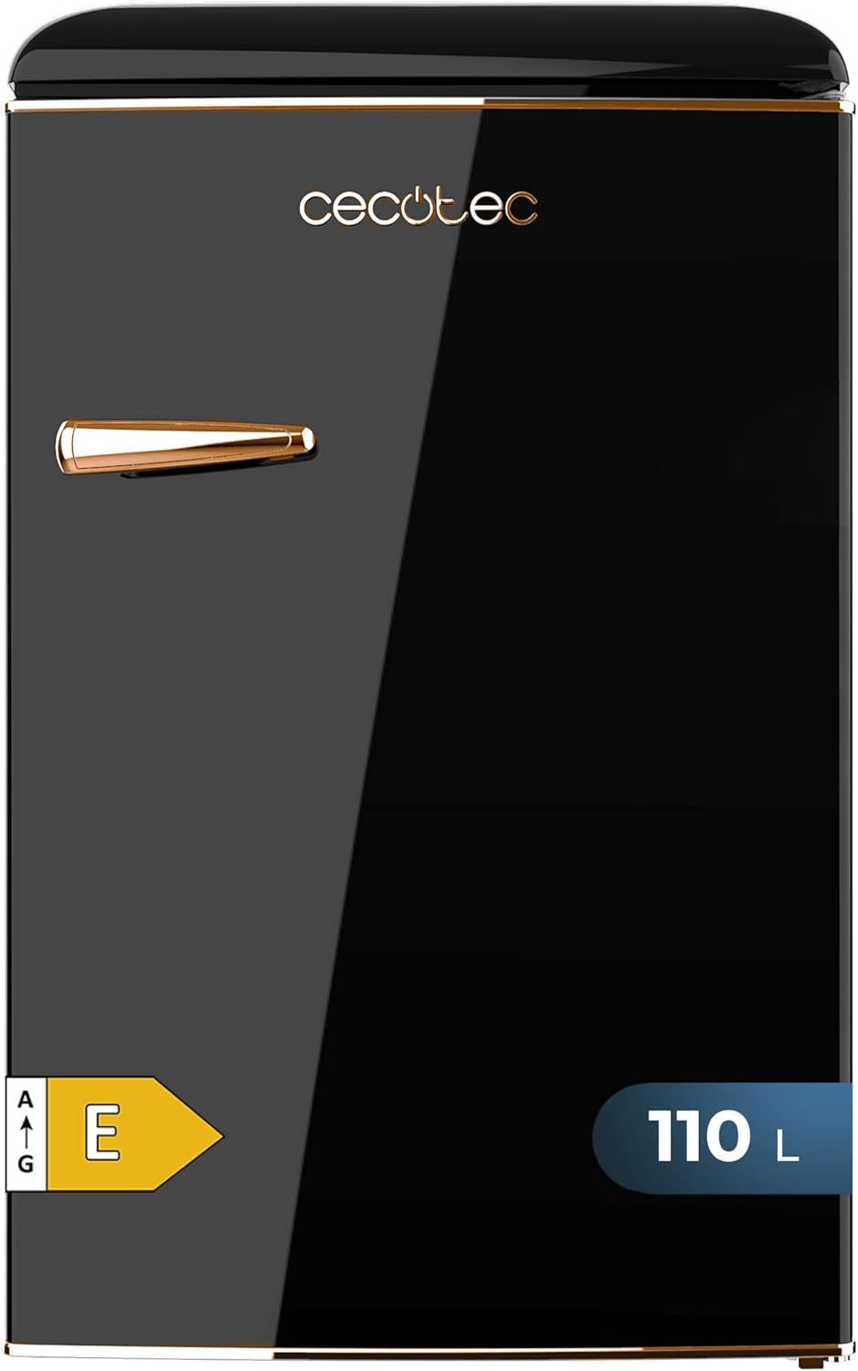 Cecotec - Bolero CoolMarket Origin 110 - 110L - rétro, classe E, Icebox, LED, poignées chromées