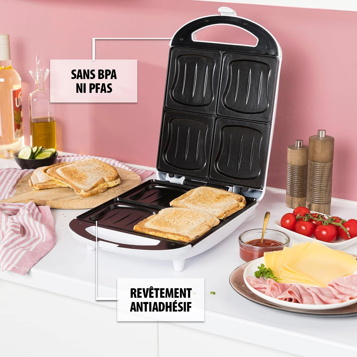 Tristar - SA-3065 - 4 sandwiches - revêtement antiadhésif, SA-3065