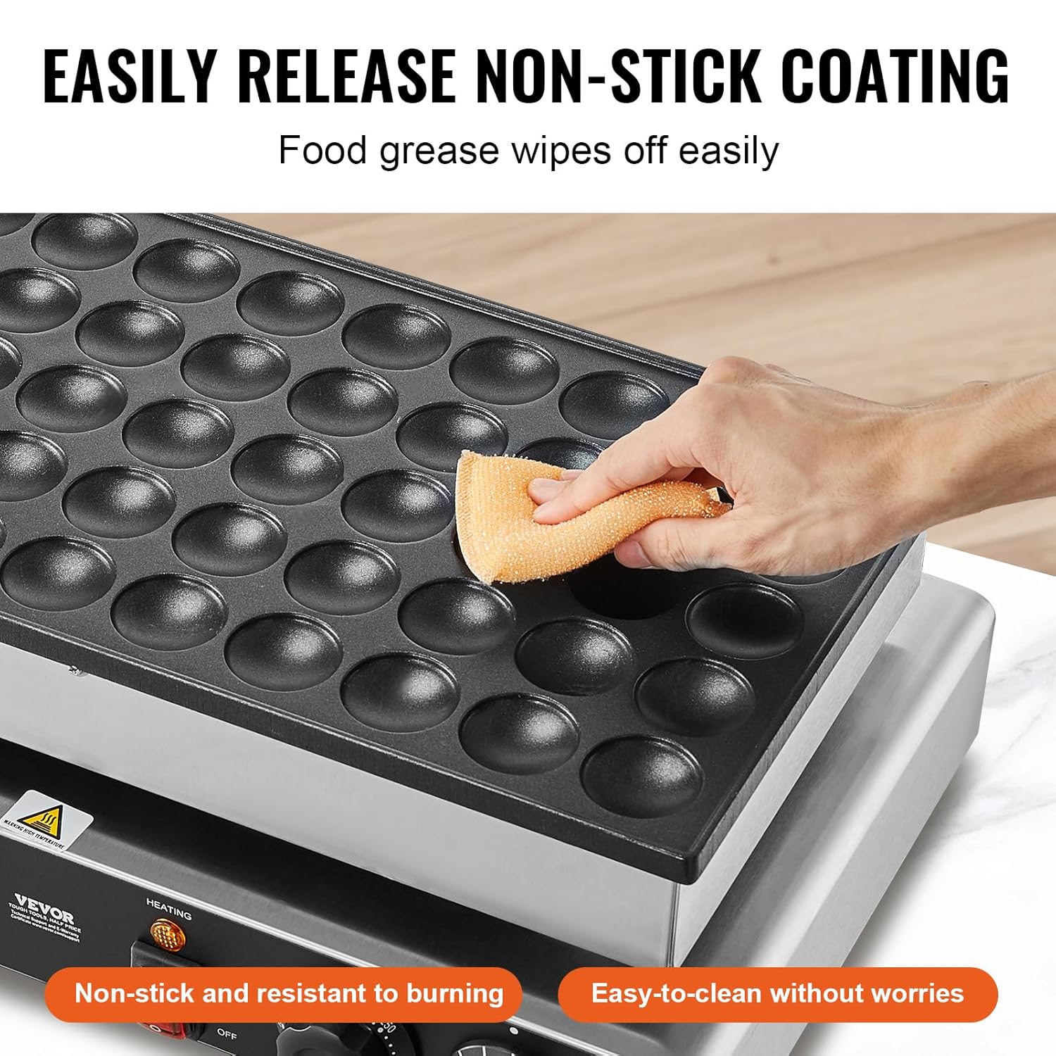 VEVOR – Appareil à Pancake, 43mm, 50 pièces, 1700W, inox, réglable