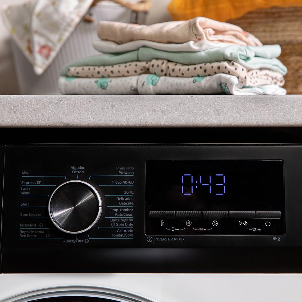 Cecotec - Bolero Dresscode série 10 kg, 1400 rpm, vapeur, moteur inverter, classe A