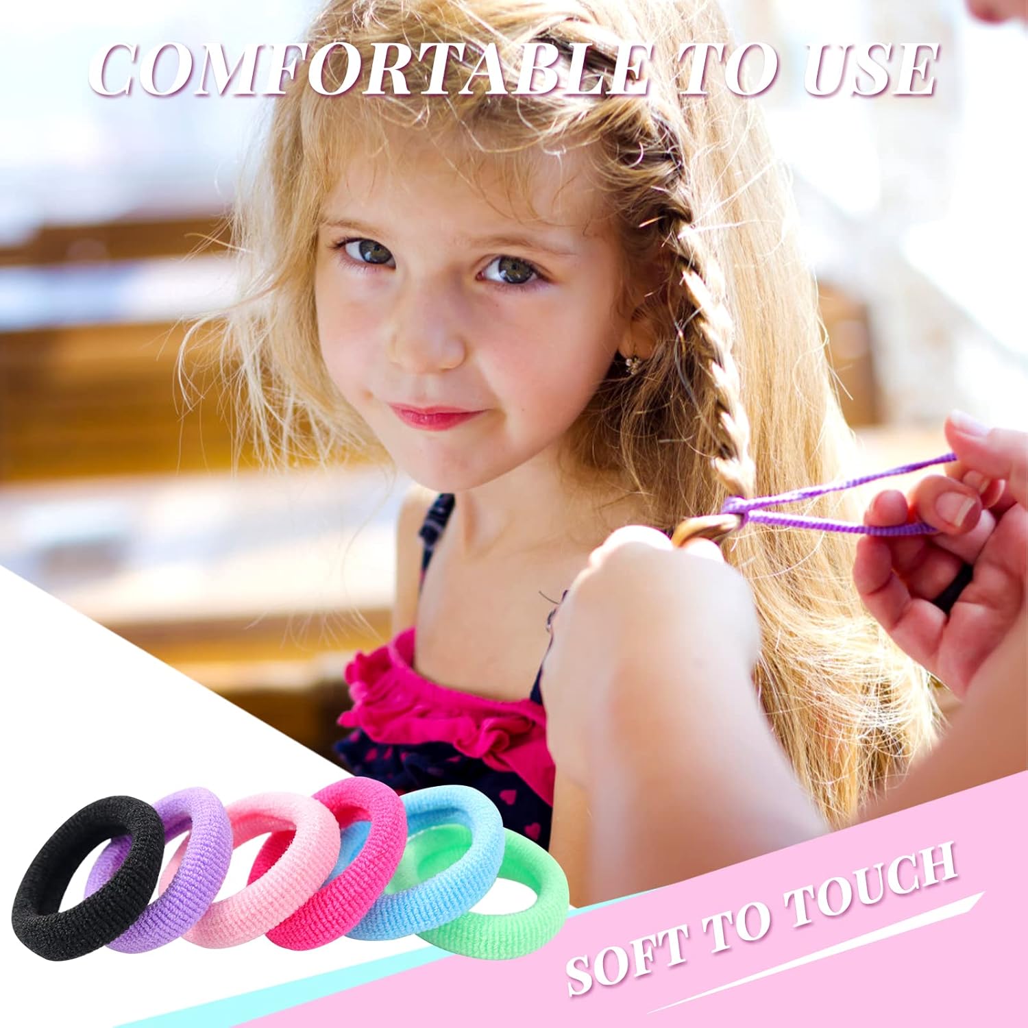 Élastiques à cheveux - multicolores - 200 pièces - doux, mini, bébé, enfants