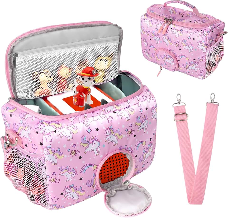 Étui de transport - rangement Toniebox, rose, accessoires, sangle réglable